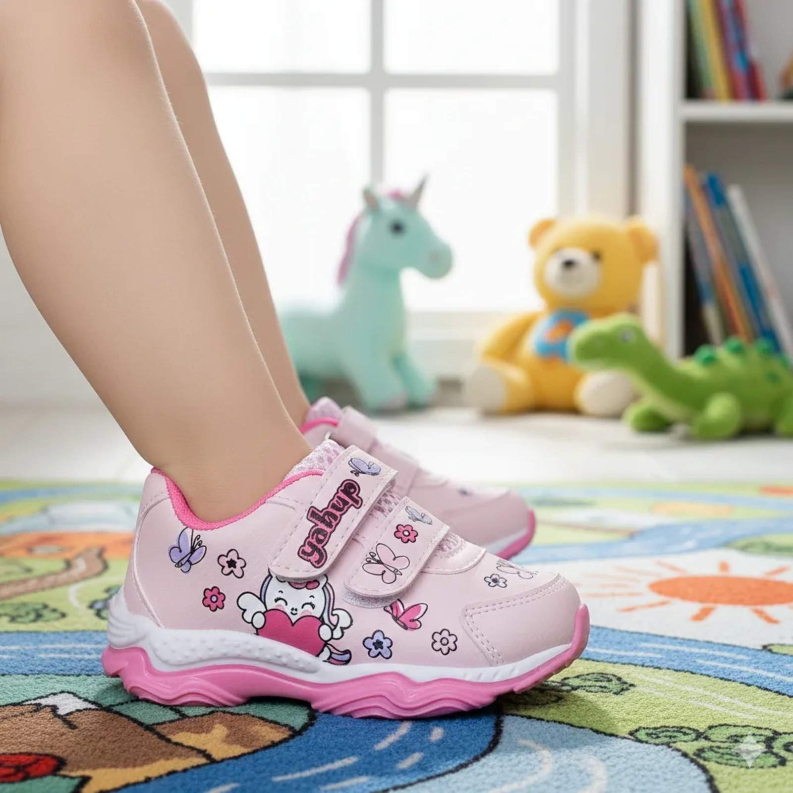 Infantil – Tênis Feminino Yahup Personagem Unicórnio Casual Menina Rosa