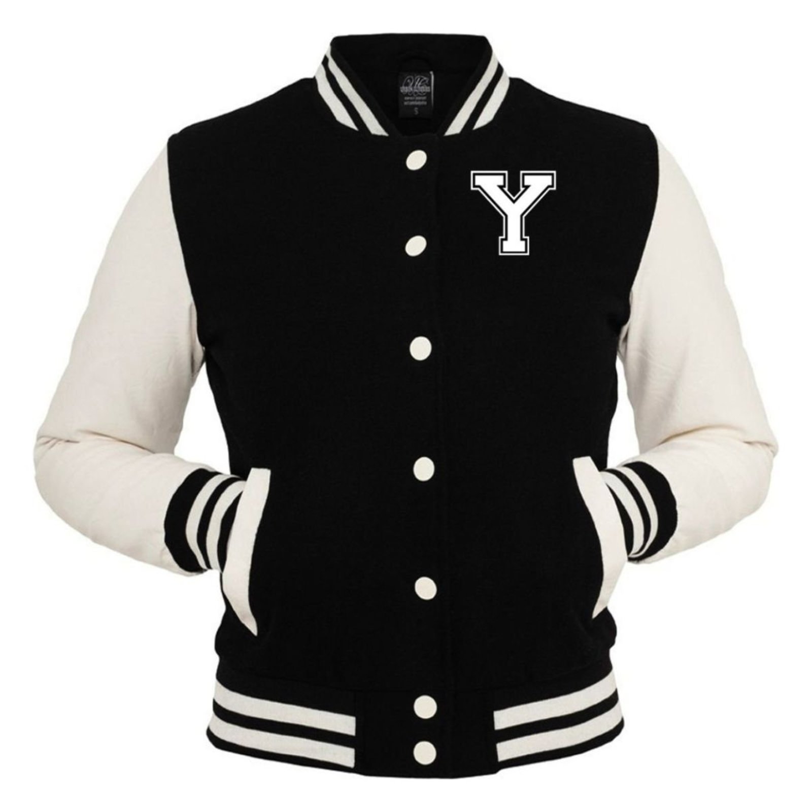 Jaqueta College Americana College4EVER Preta Letra Y bordada