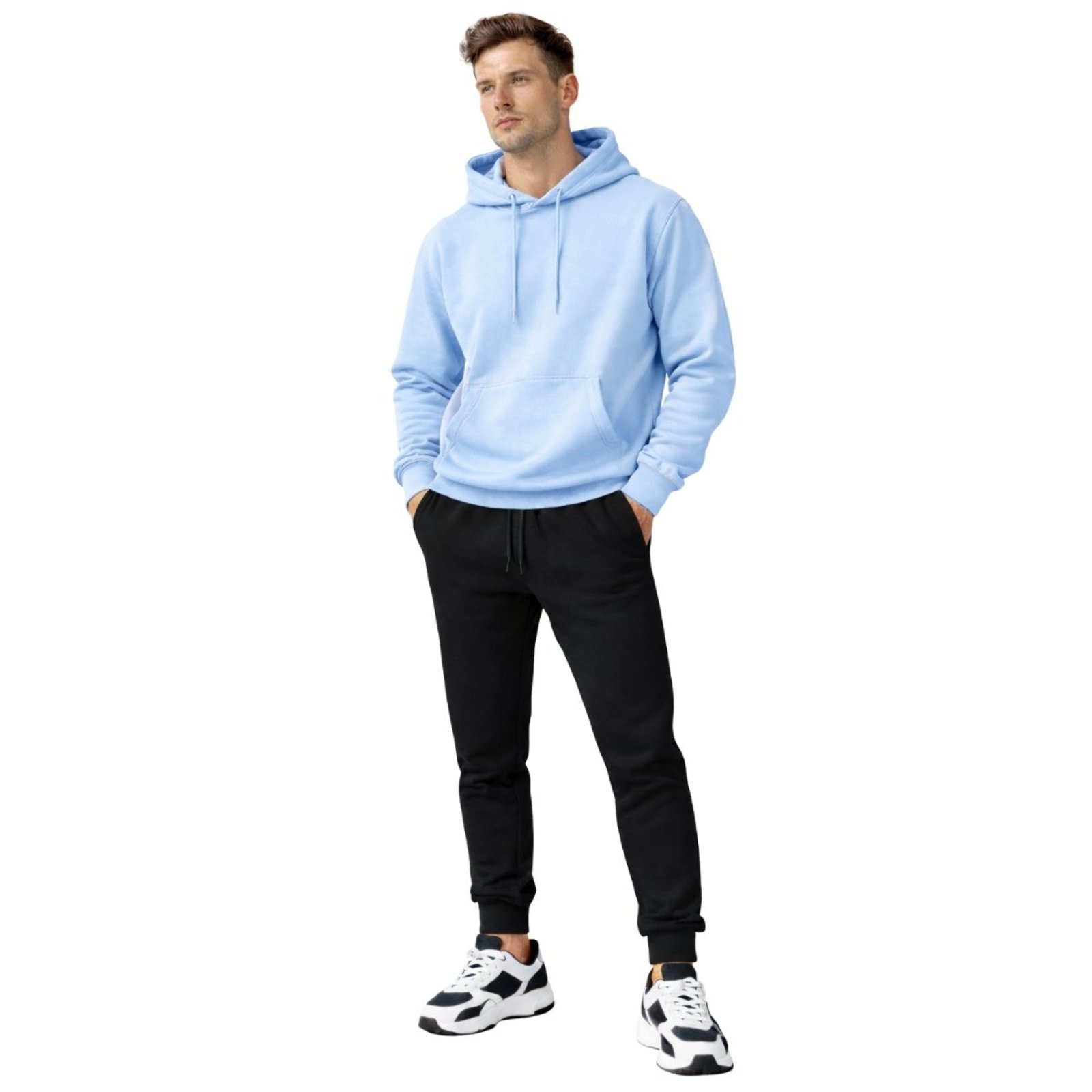 Conjunto Moletom Masculino Casaco com Capuz + Calça Jogger Casual Confortavel e Moderno Liso