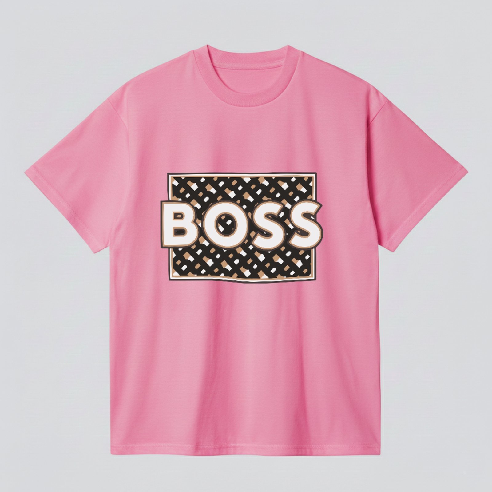 Camiseta Básica Boss Mode Fashion Estilo Urbano Trend Rosa