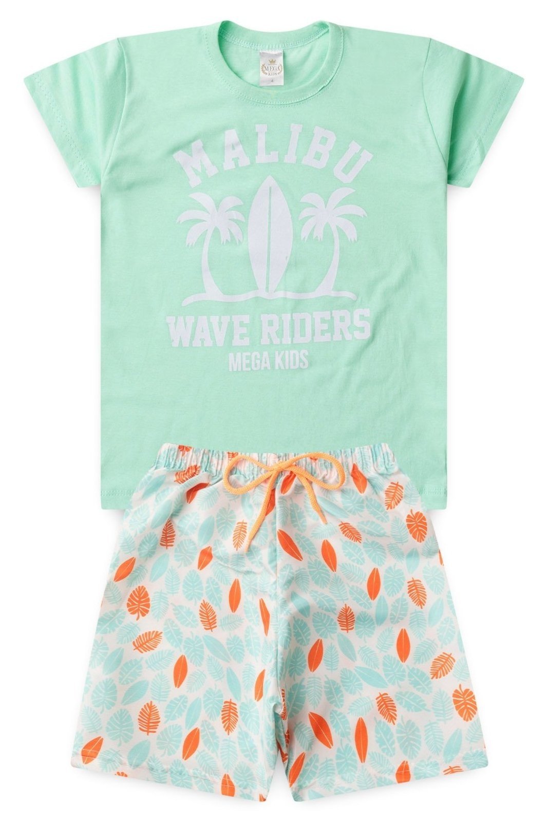 Vista 2 Infantil - Conjunto Verão Masculino Malibu Mega - Verde Mega Kids unico verde Mega Kids unico verde