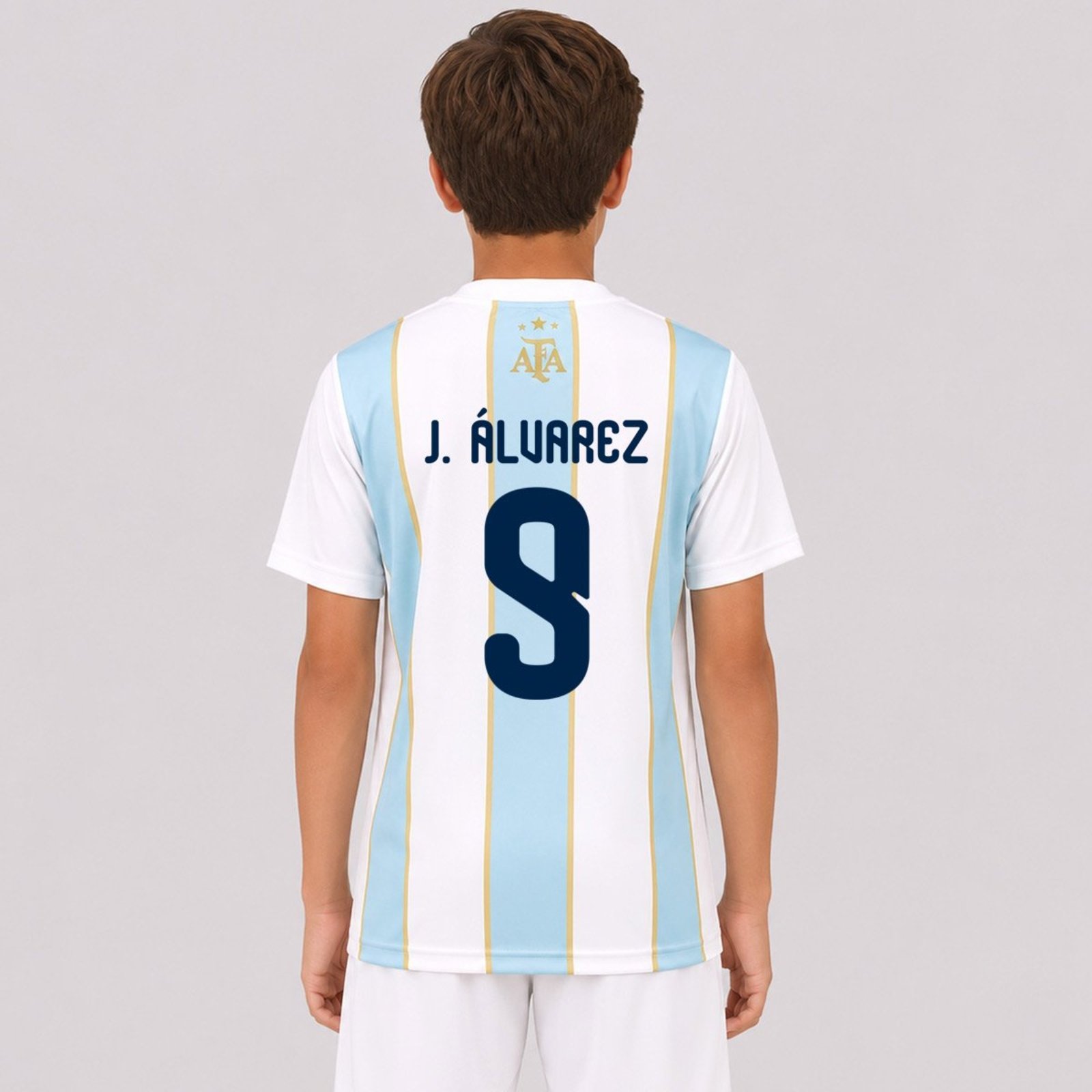 Camisa Argentina Classic Juvenil 9 J. Álvarez