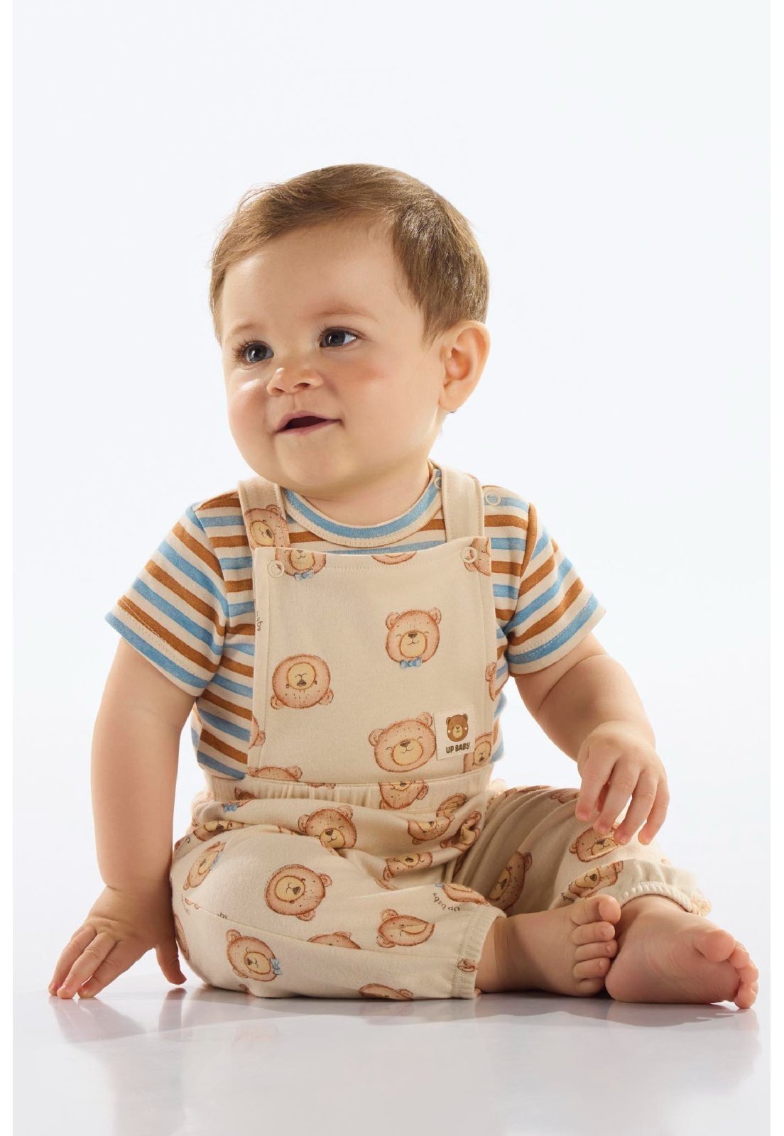Infantil - Conjunto Jardineira e Body Up Baby Marrom