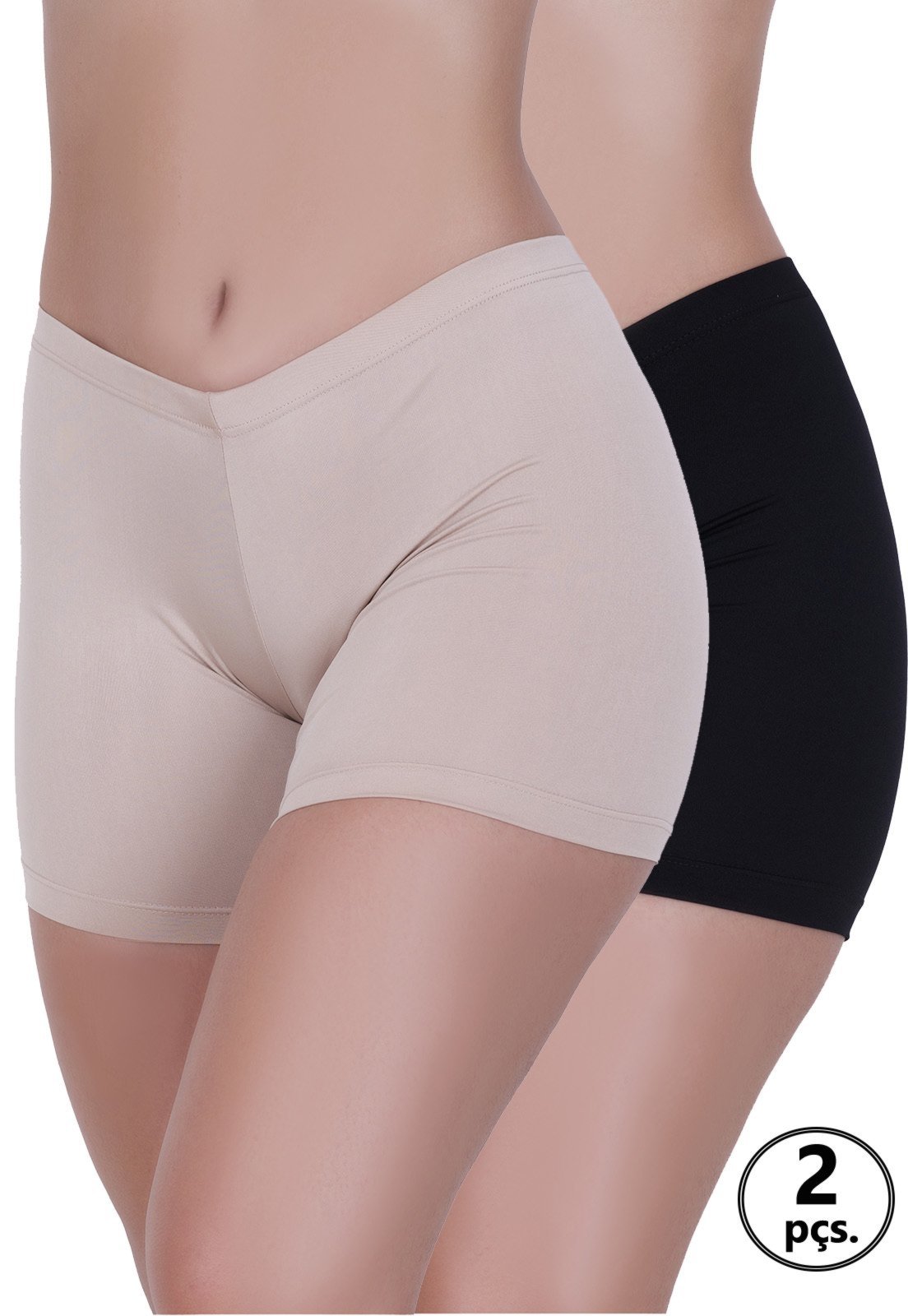 Kit 2 Shorts Segunda Pele Microfibra Concept Lingerie Multicolorido
