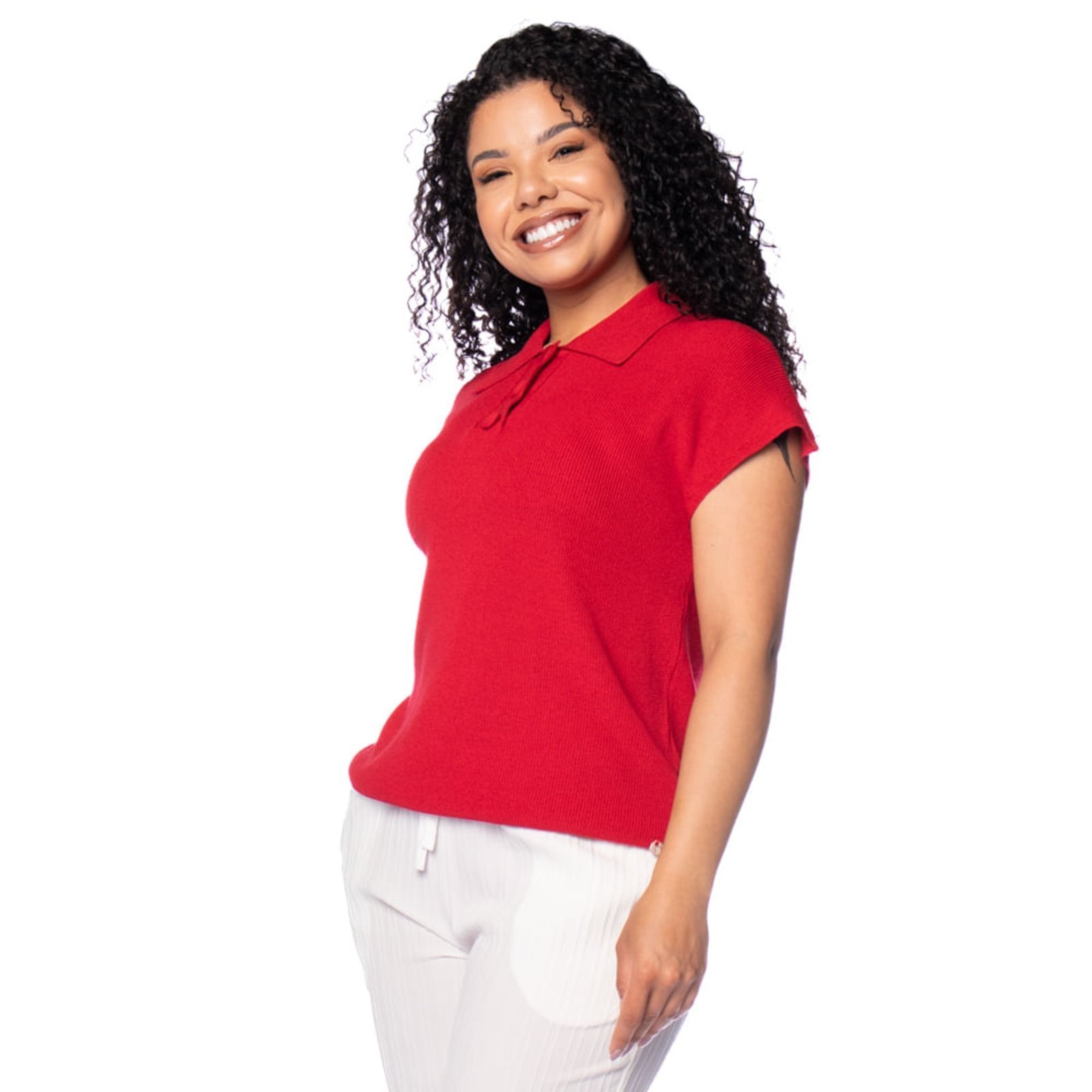 Blusa Feminina Biamar Polo Canelada Vermelho