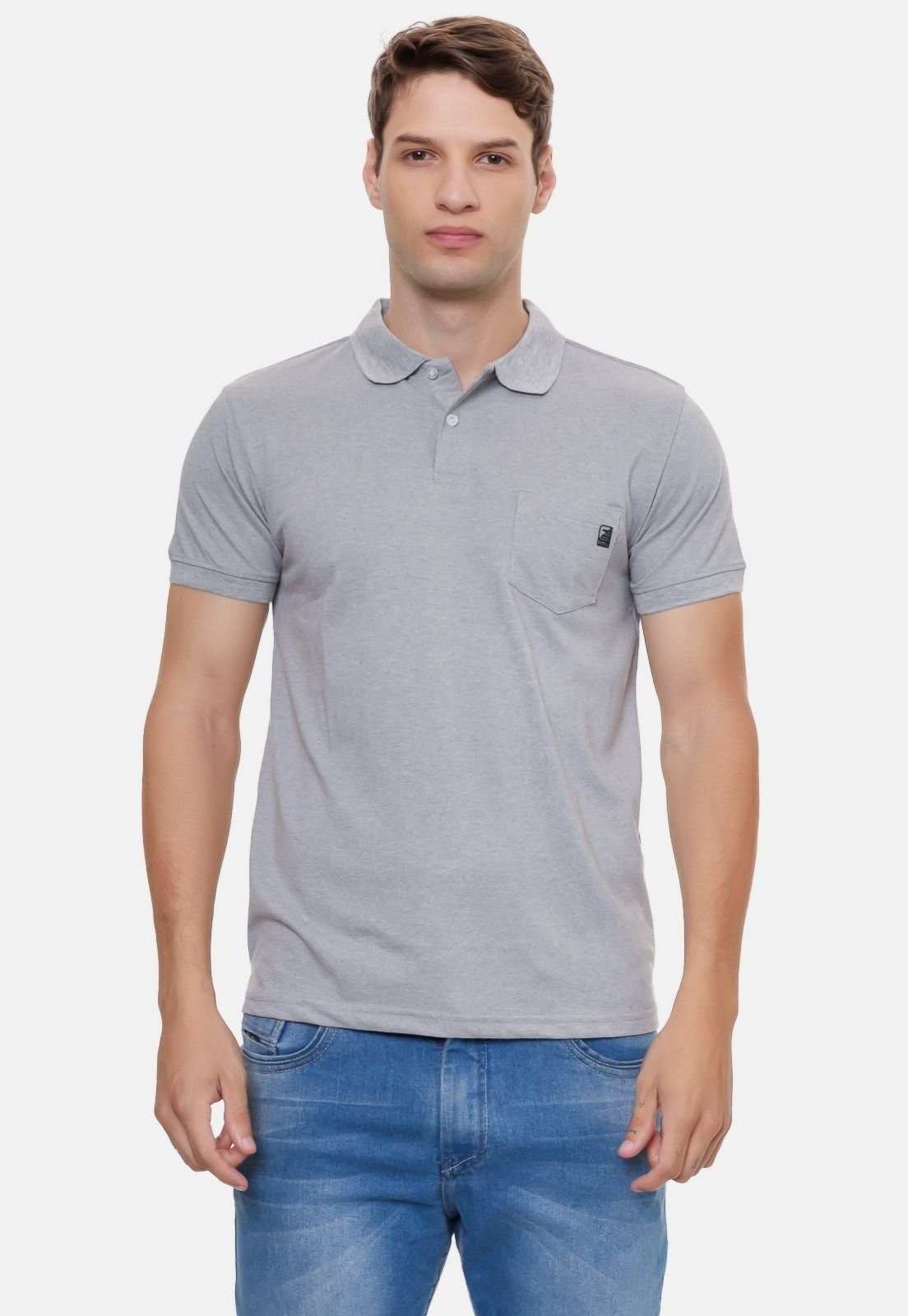 Camisa Polo Fatal Piquet Cinza