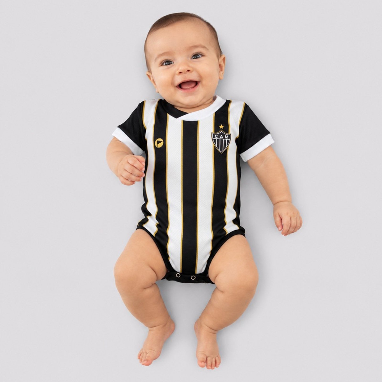 Infantil - Body Atlético Mineiro Premium Preto e Branco
