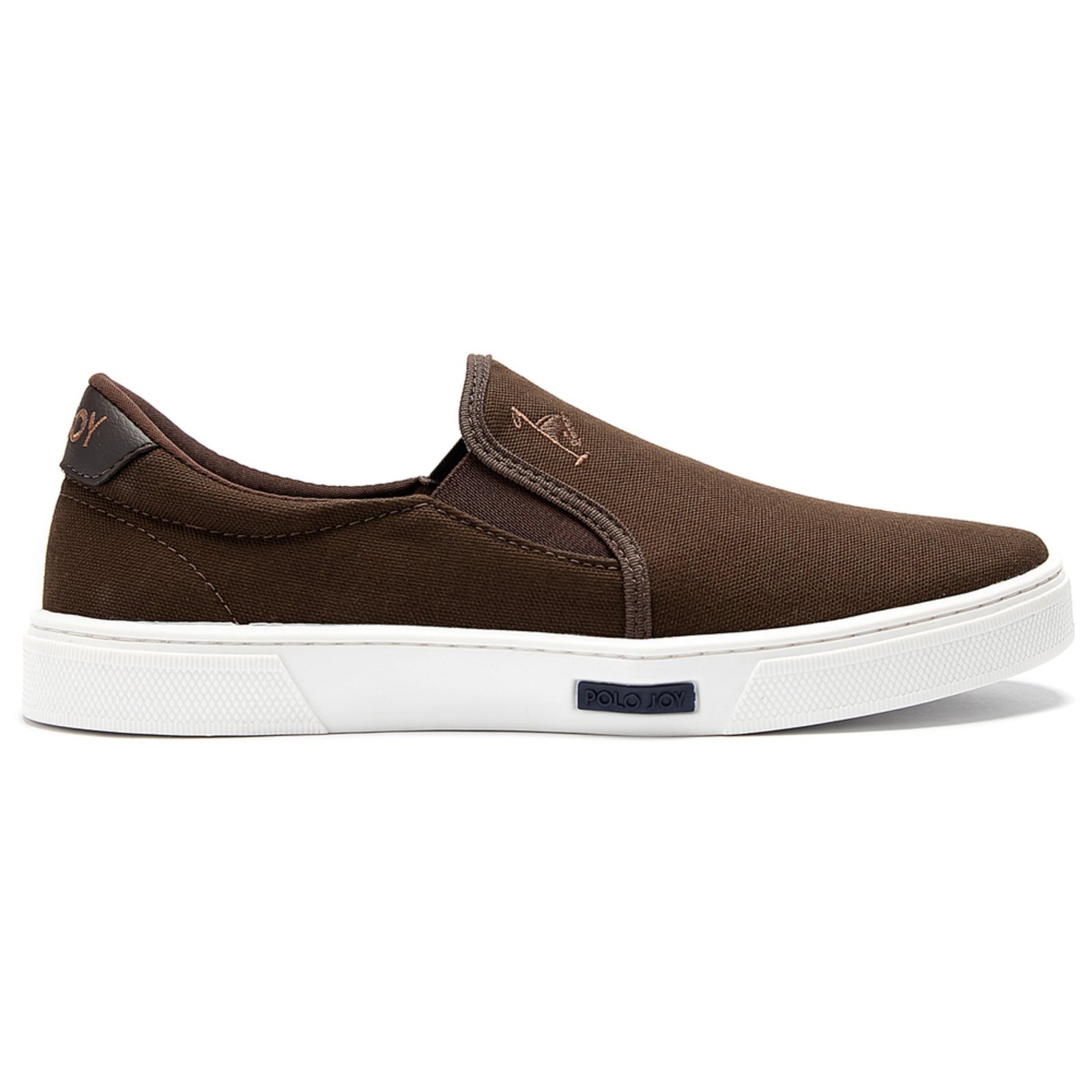 Sapatênis Masculino Polo Joy Slip On Casual Todos Tamanhos Café