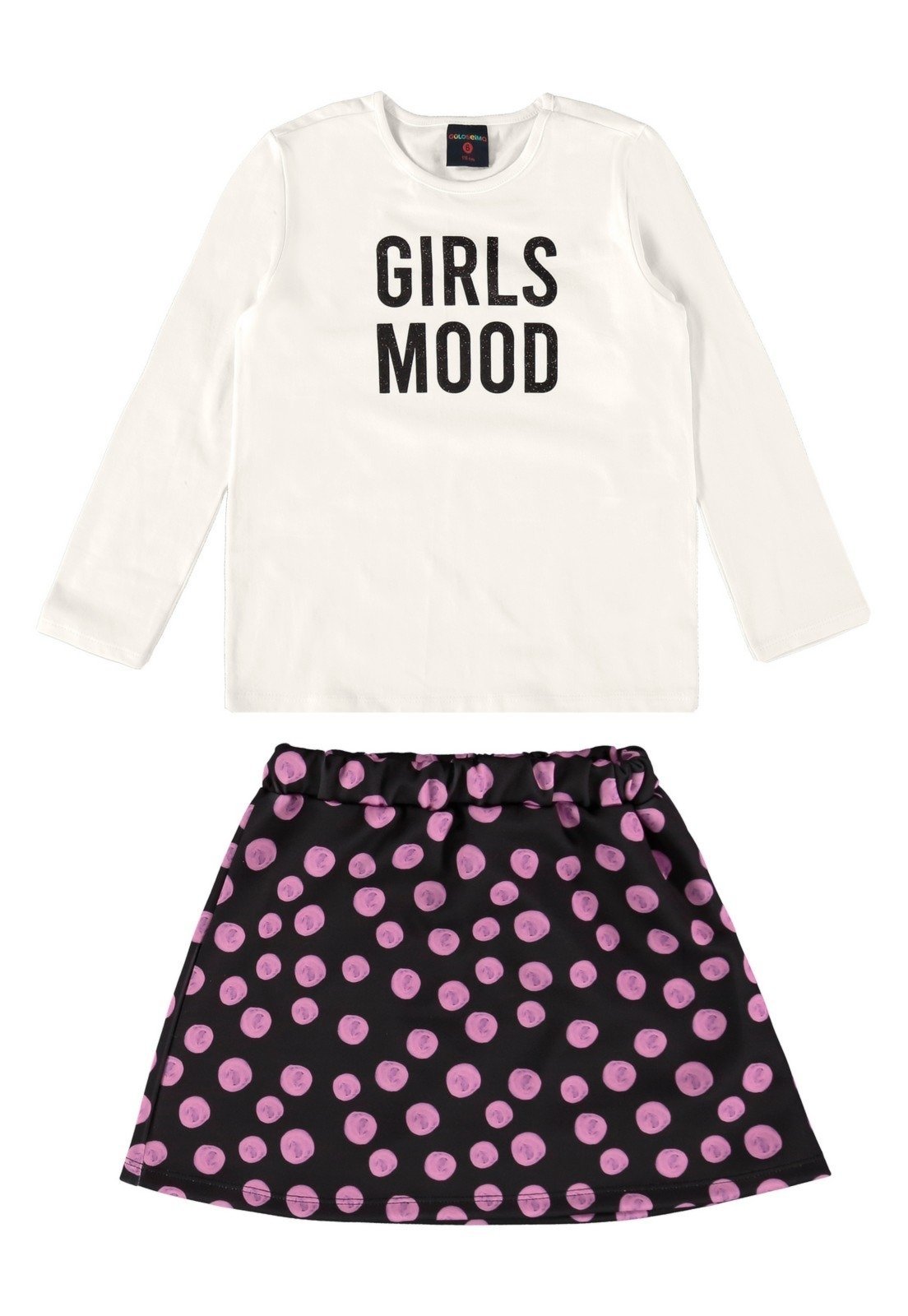 Infantil - Conjunto Blusa e Saia Menina Guloseima Off White