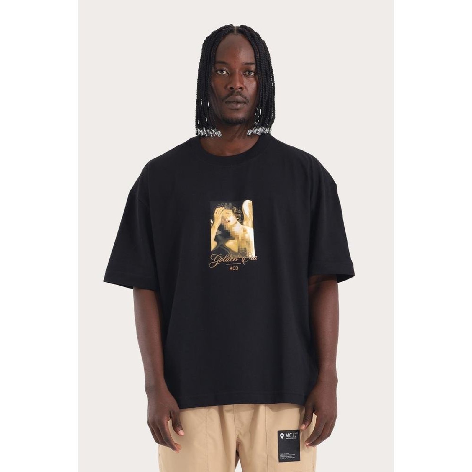 T-Shirt Box Fit Cut Anjo Preto