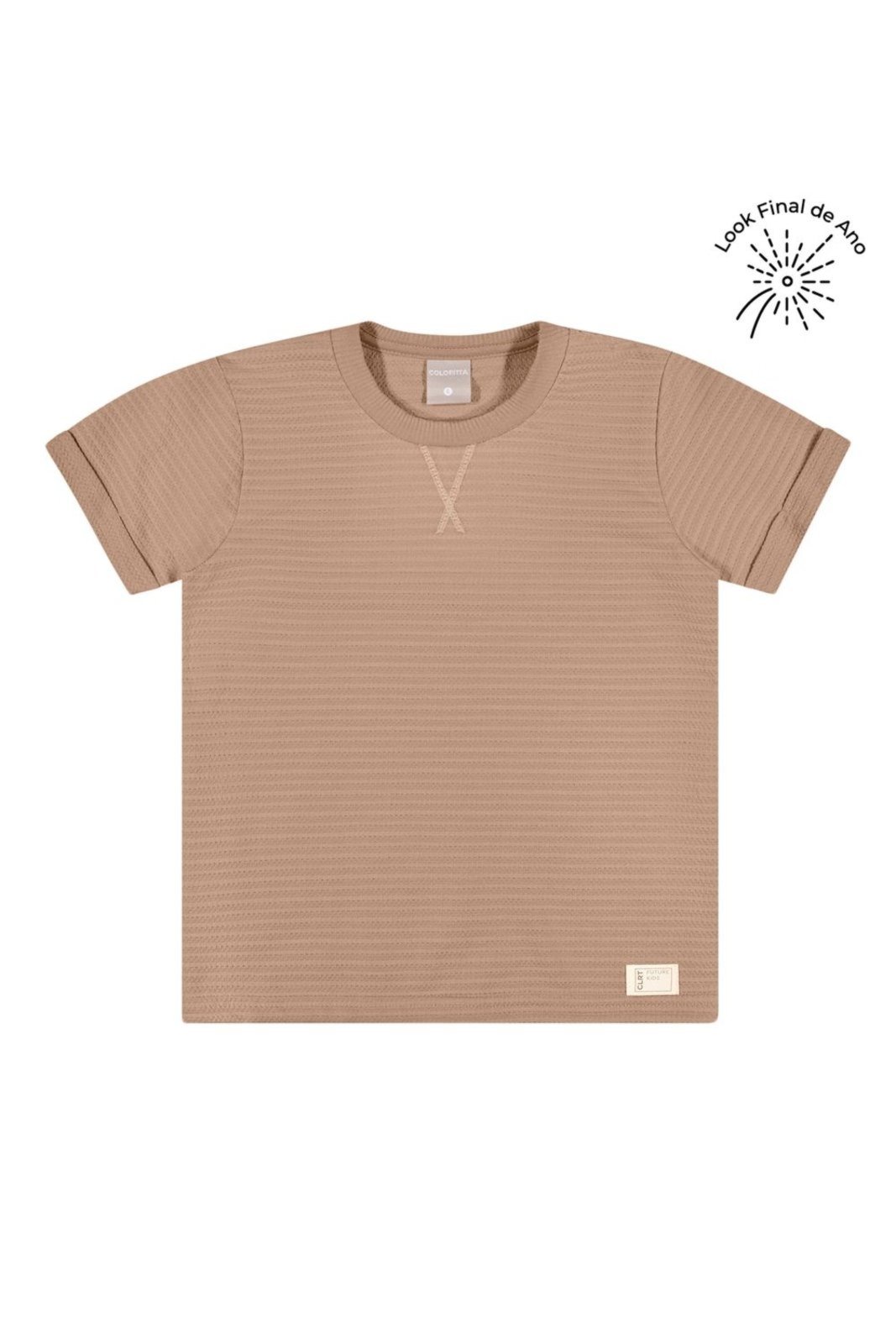 Vista 2 Infantil - Camiseta Menino Bordado X Colorittá marrom Colorittá marrom