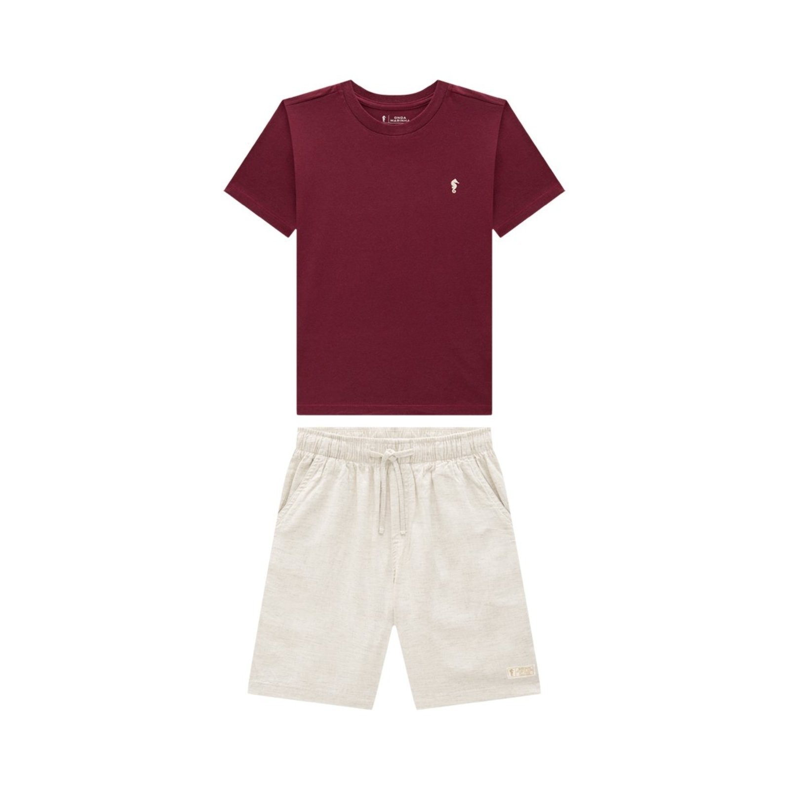 Infantil - Conjunto Masculino com Camiseta e Bermuda em Viscolinho Confortável
