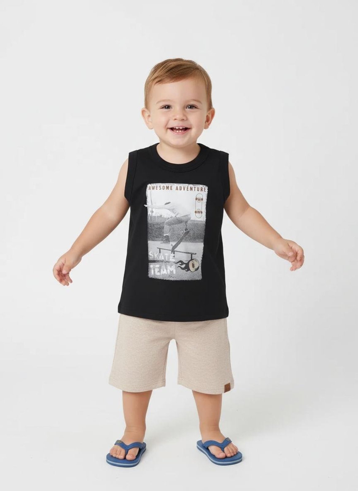 Infantil - Conjunto Moletinho Para Menino - PRETO