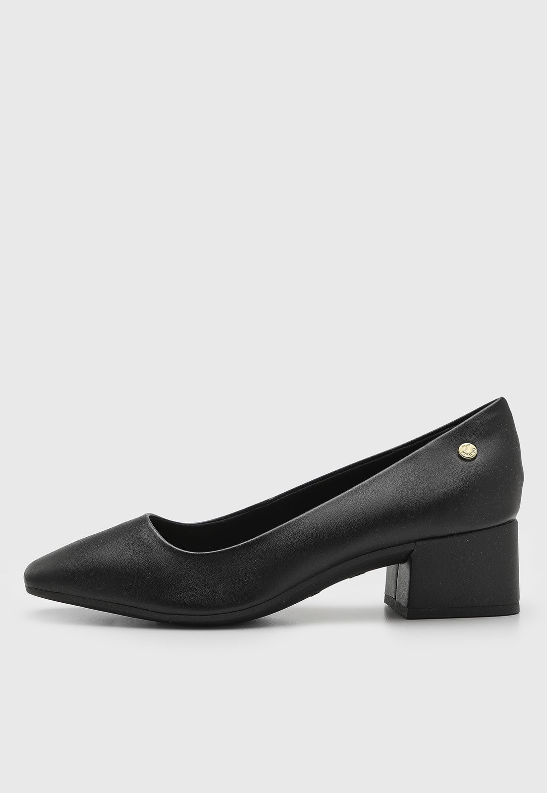 Scarpin Feminino VIA UNO Bico Quadrado Preto