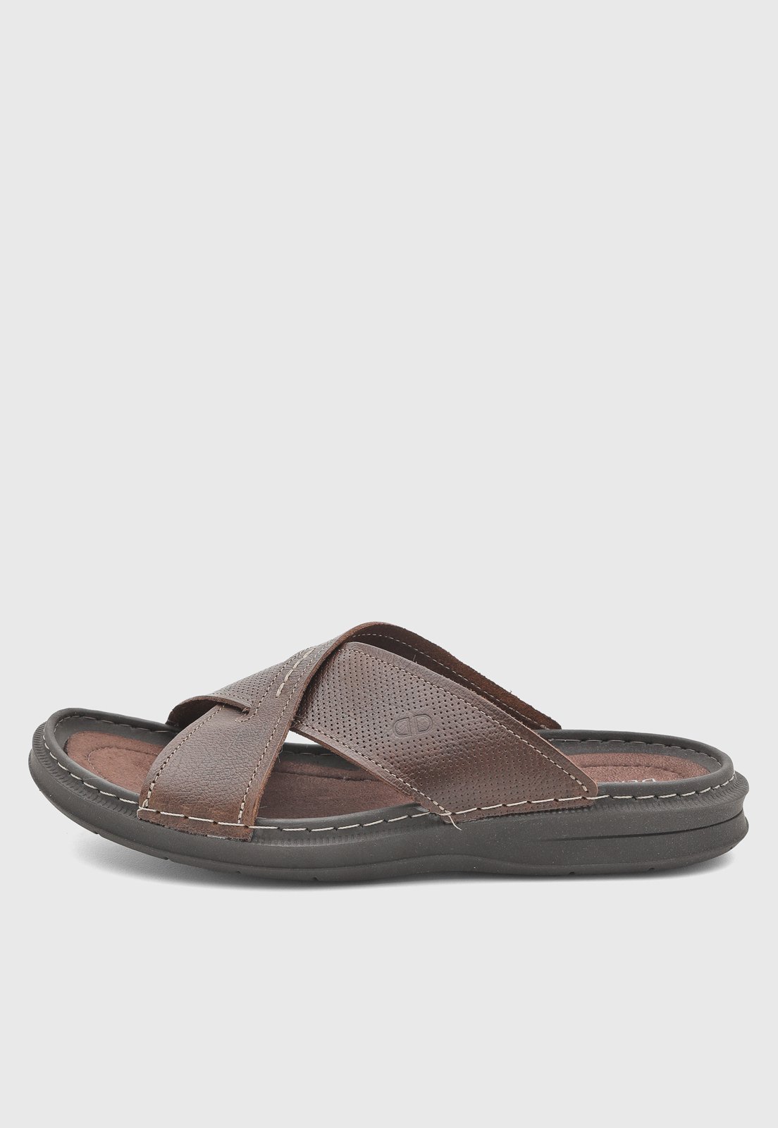 Sandália Masculina Democrata Lazy Couro Marrom