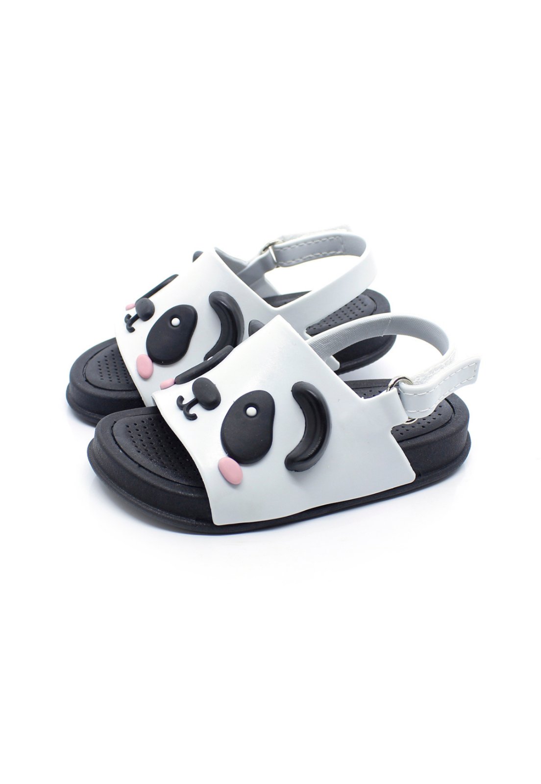 Infantil - Sandália Plugt Mini Bizz Menina Panda Preto e Branco