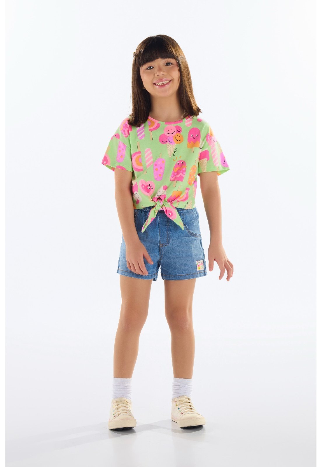 Infantil - Blusa Feminino em Cotton Quimby Verde