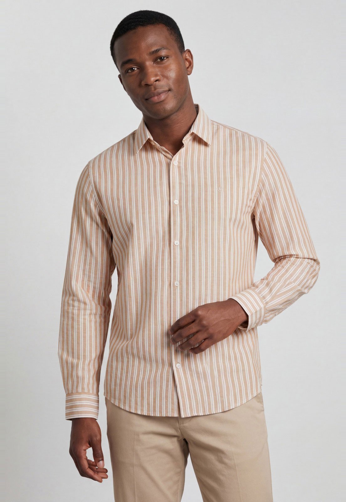 Camisa Masculina Forum Listrada Bege