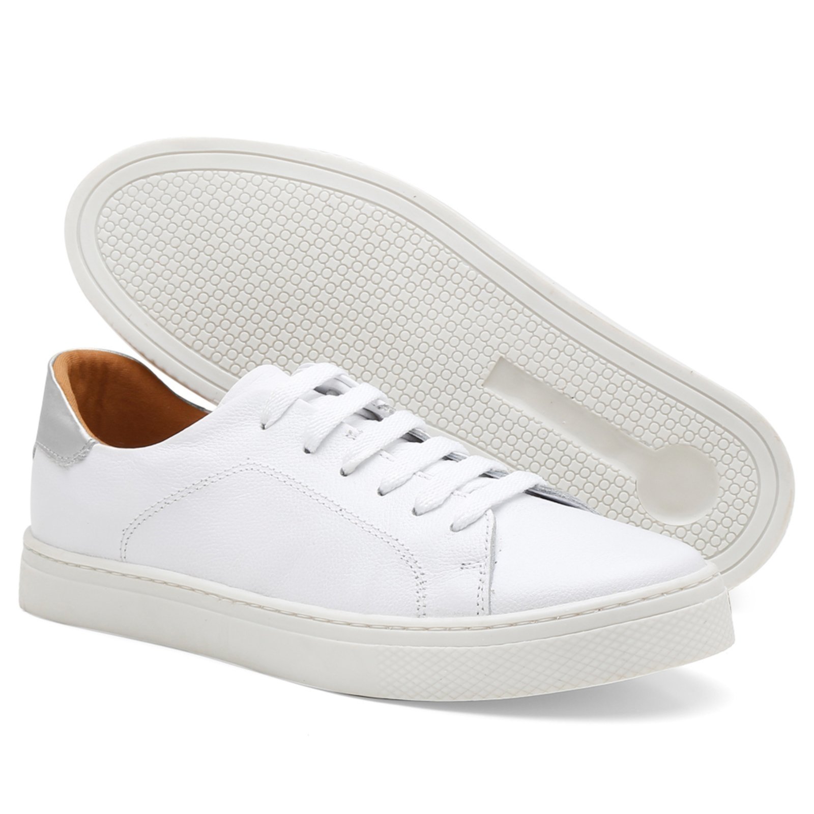 Tênis Ipê Mulato Couro Extra White and Silver Branco