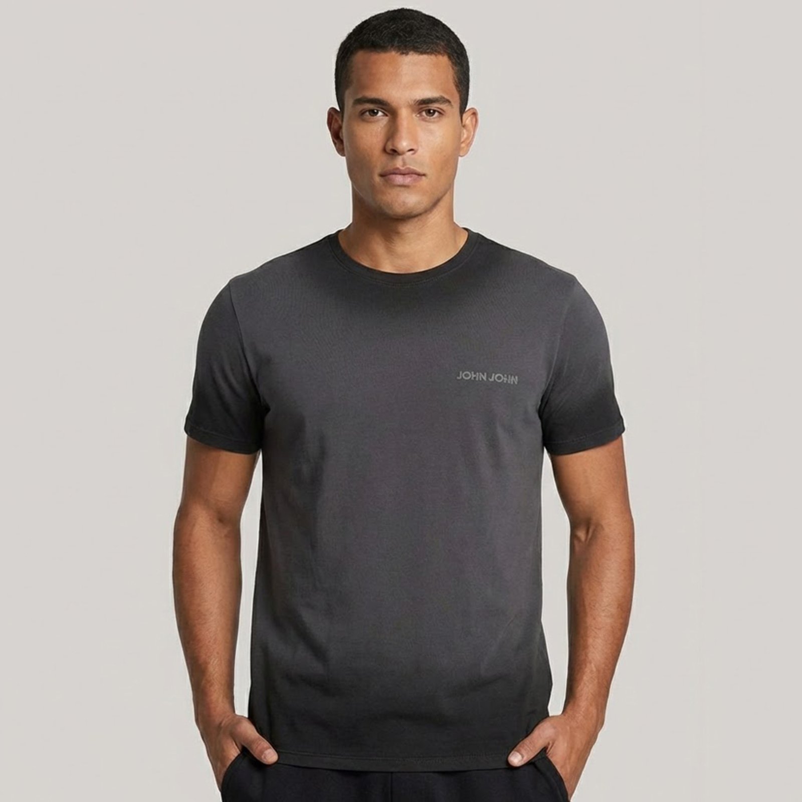 Camiseta John John Regular Fireworks Ou26 Cinza Masculino