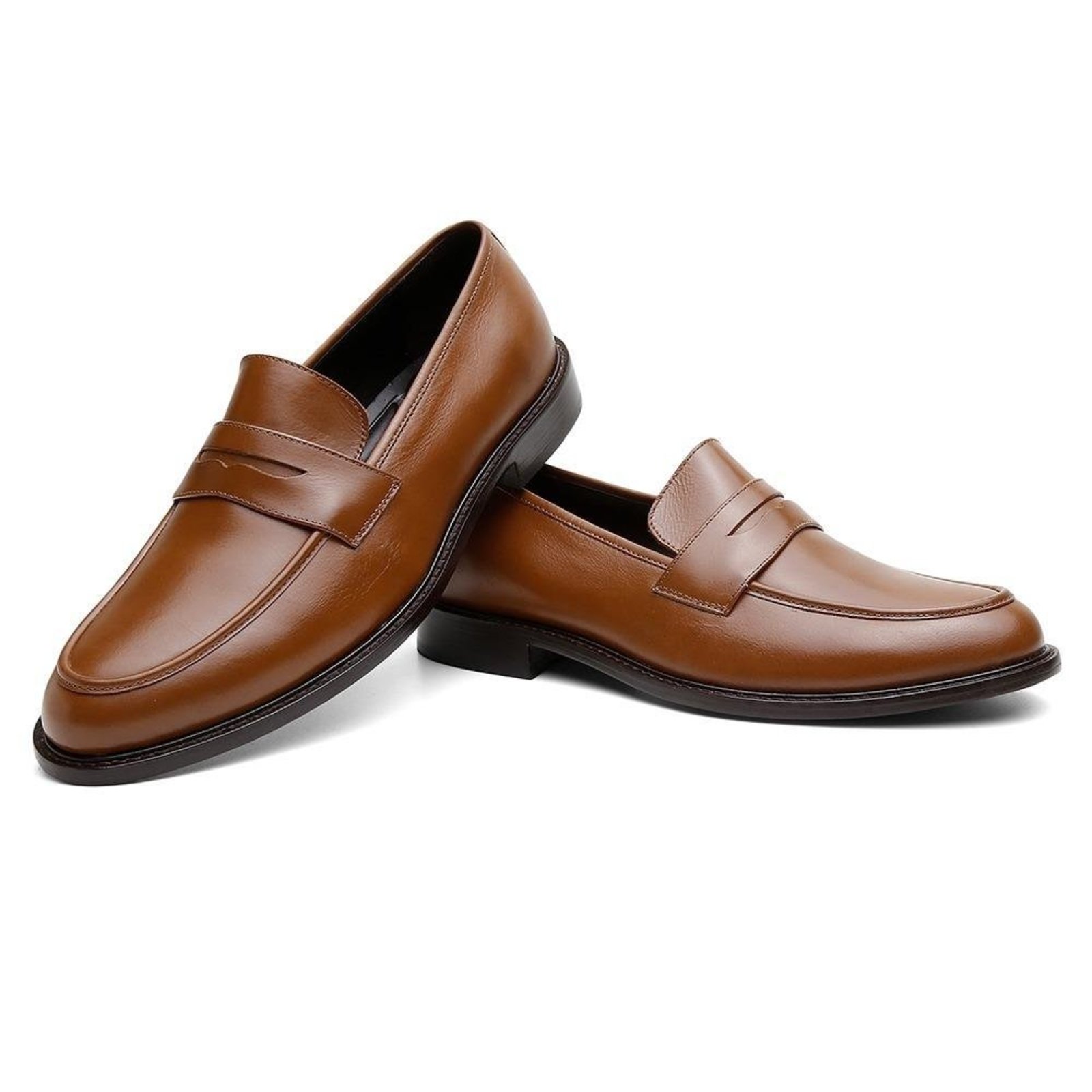Mocassim Social Masculino Espanha em Couro Café 37 Marrom