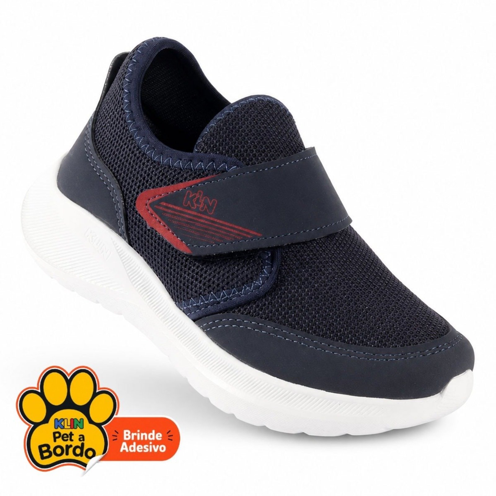 Infantil - Tênis Masculino Klin Freedom Azul Marinho com Vermelho