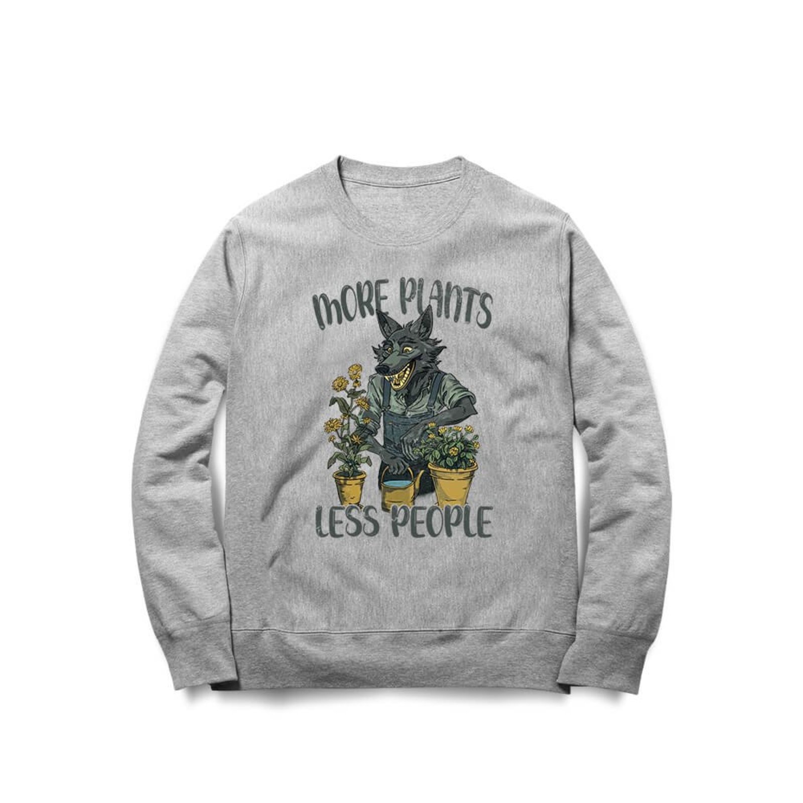 Moletom More Plants Less People - Mescla Cinza - Casual - Studio Geek