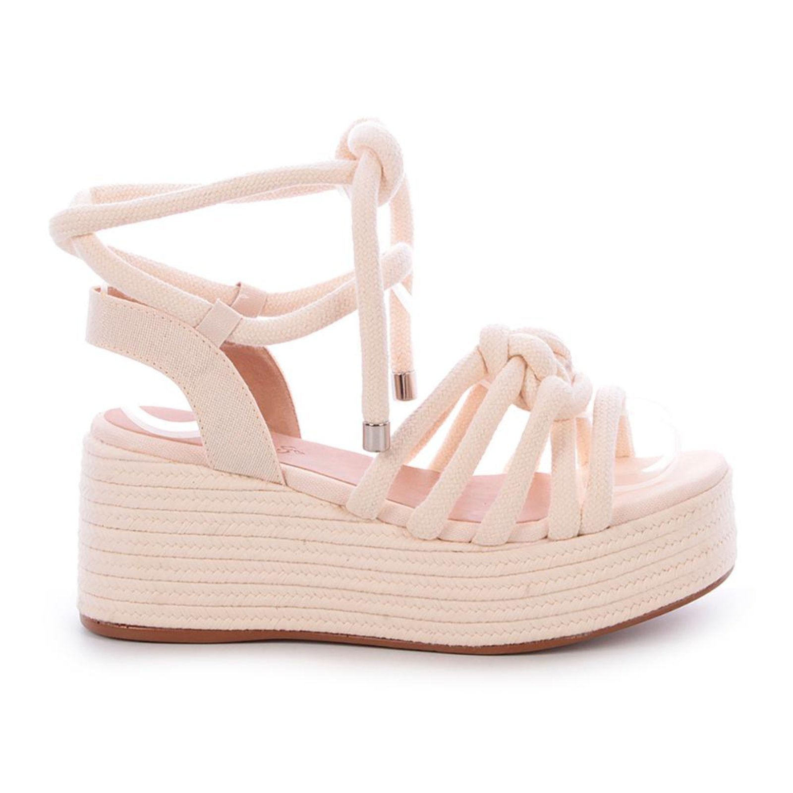 Sandália de Cordas Feminina Thaila Off White