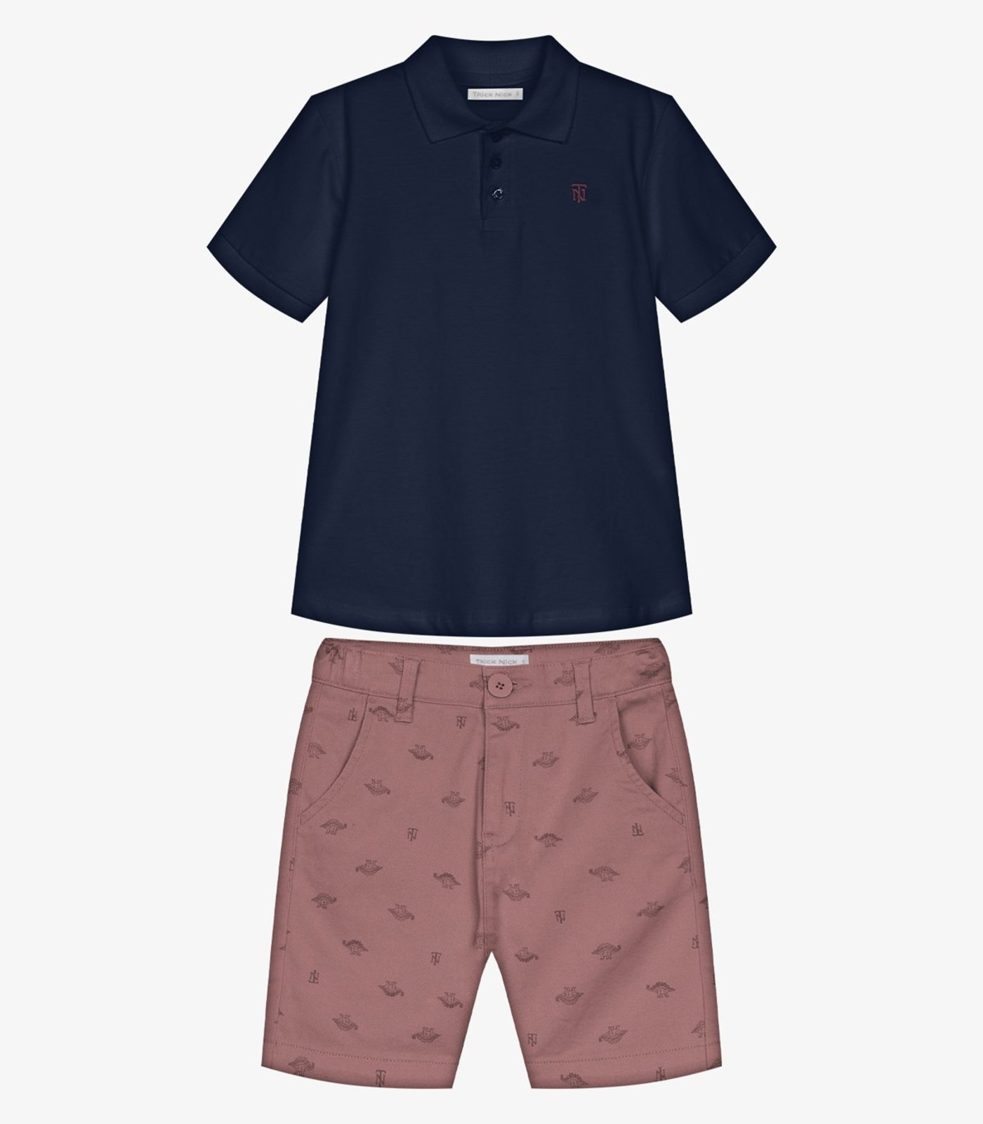 Infantil - Conjunto Polo Com Bermuda Trick Nick Azul