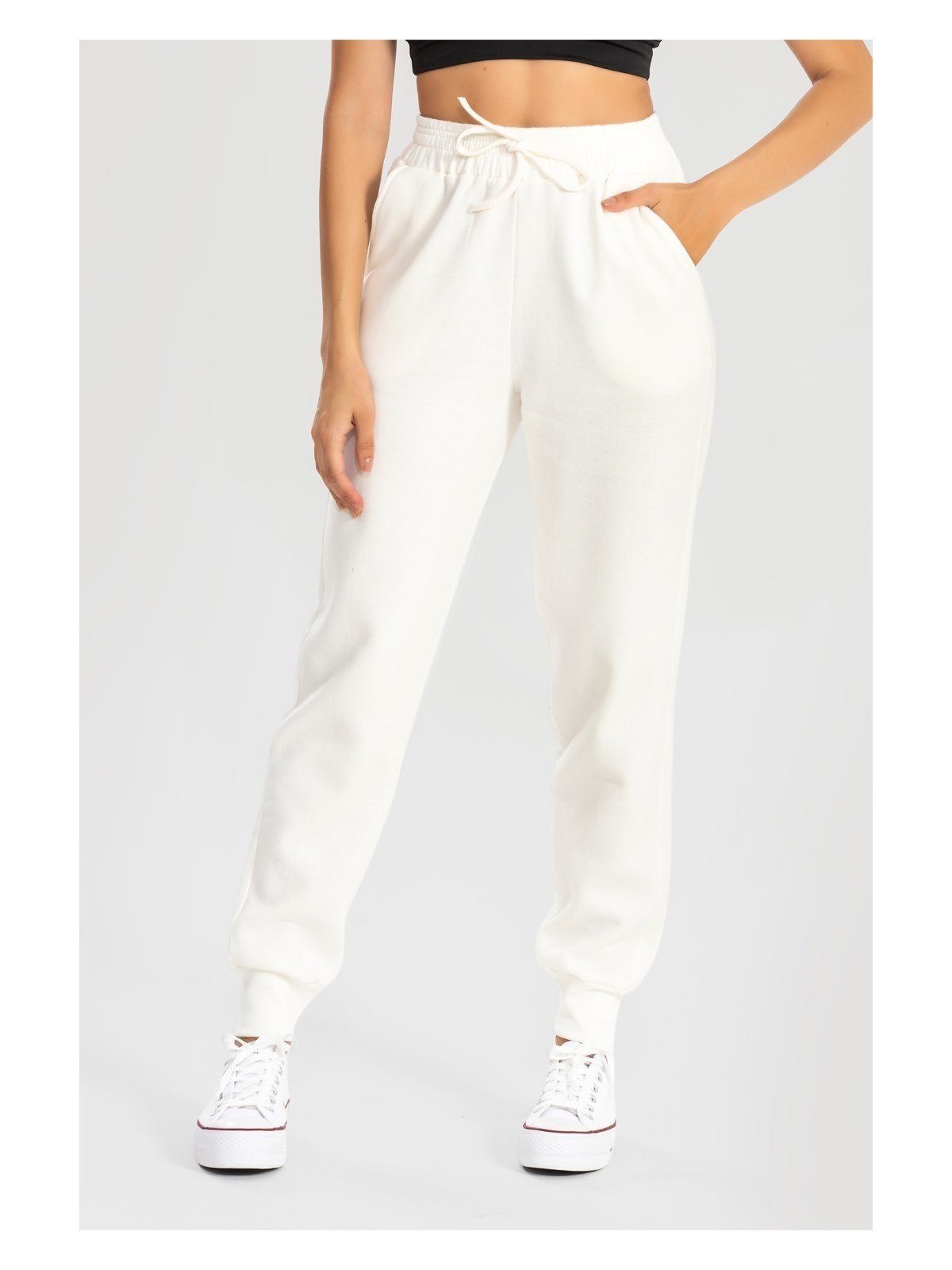 Calça Moletom Jogger Kally Feminina com Avesso Peluciado