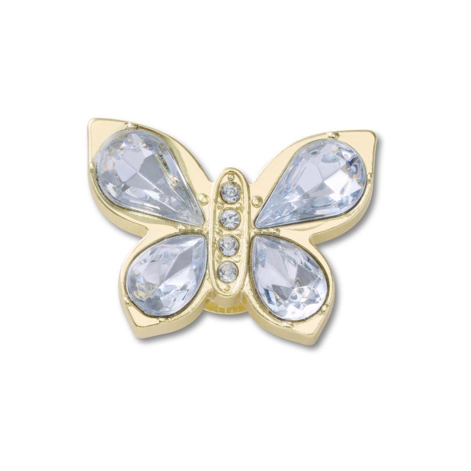 Infantil - Jibbitz™ Borboleta Dourada Com Gemas Único Branco
