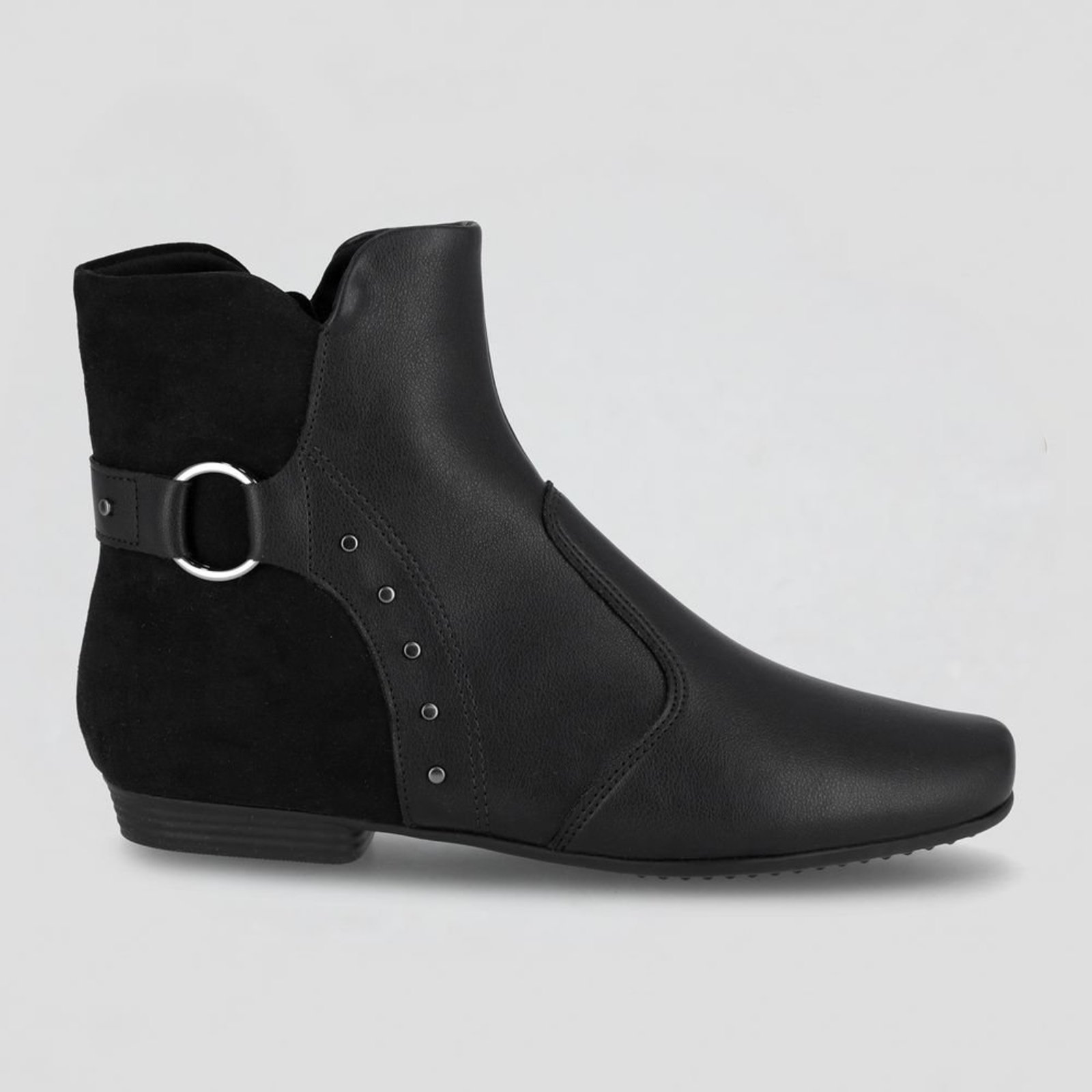 Bota Raquel Cano Curto Salto Baixo Preto