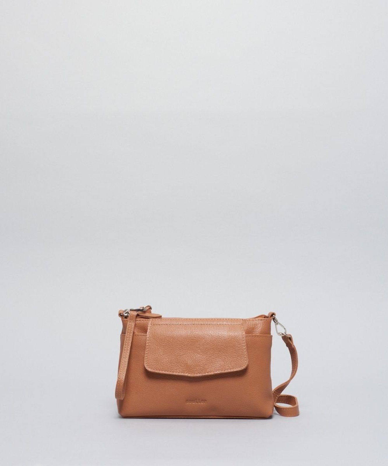 Bolsa p Couro Tampa Lia - Caramelo u - caramelo