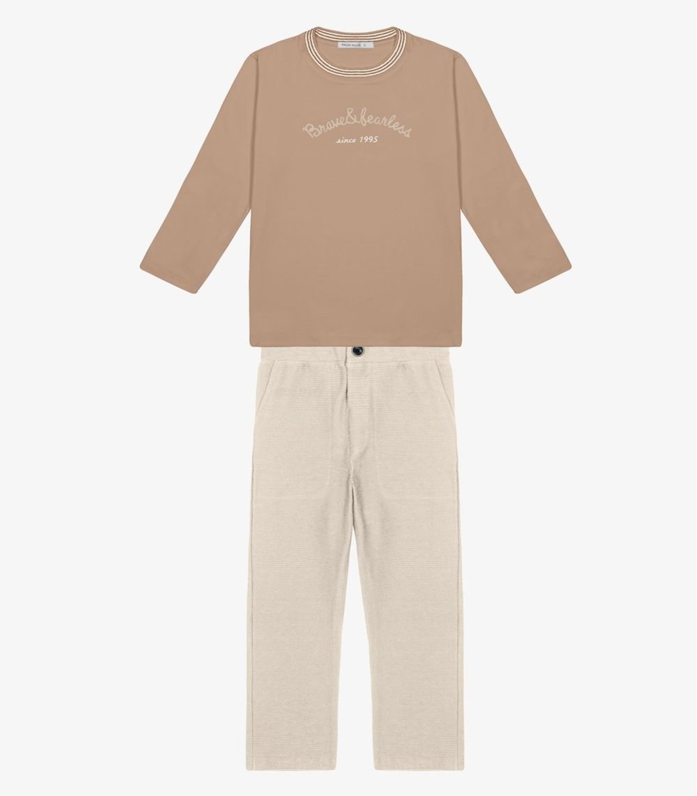 Infantil - Conjunto Camiseta com Calça Menino Trick Nick Marrom