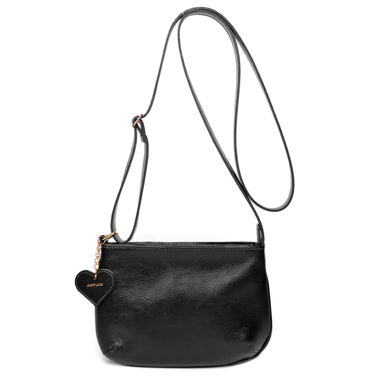 Bolsa Transversal em Couro Artlux Preto 9063