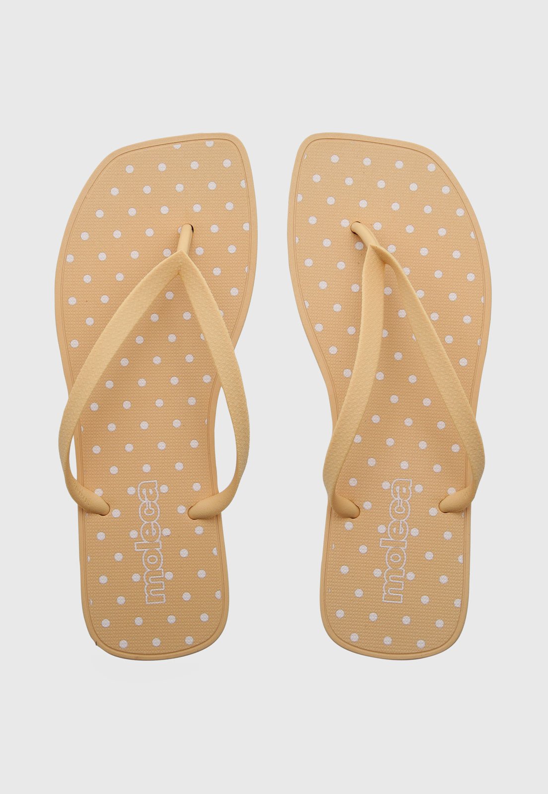 Chinelo Feminino Moleca Estampa Poá Amarelo Claro