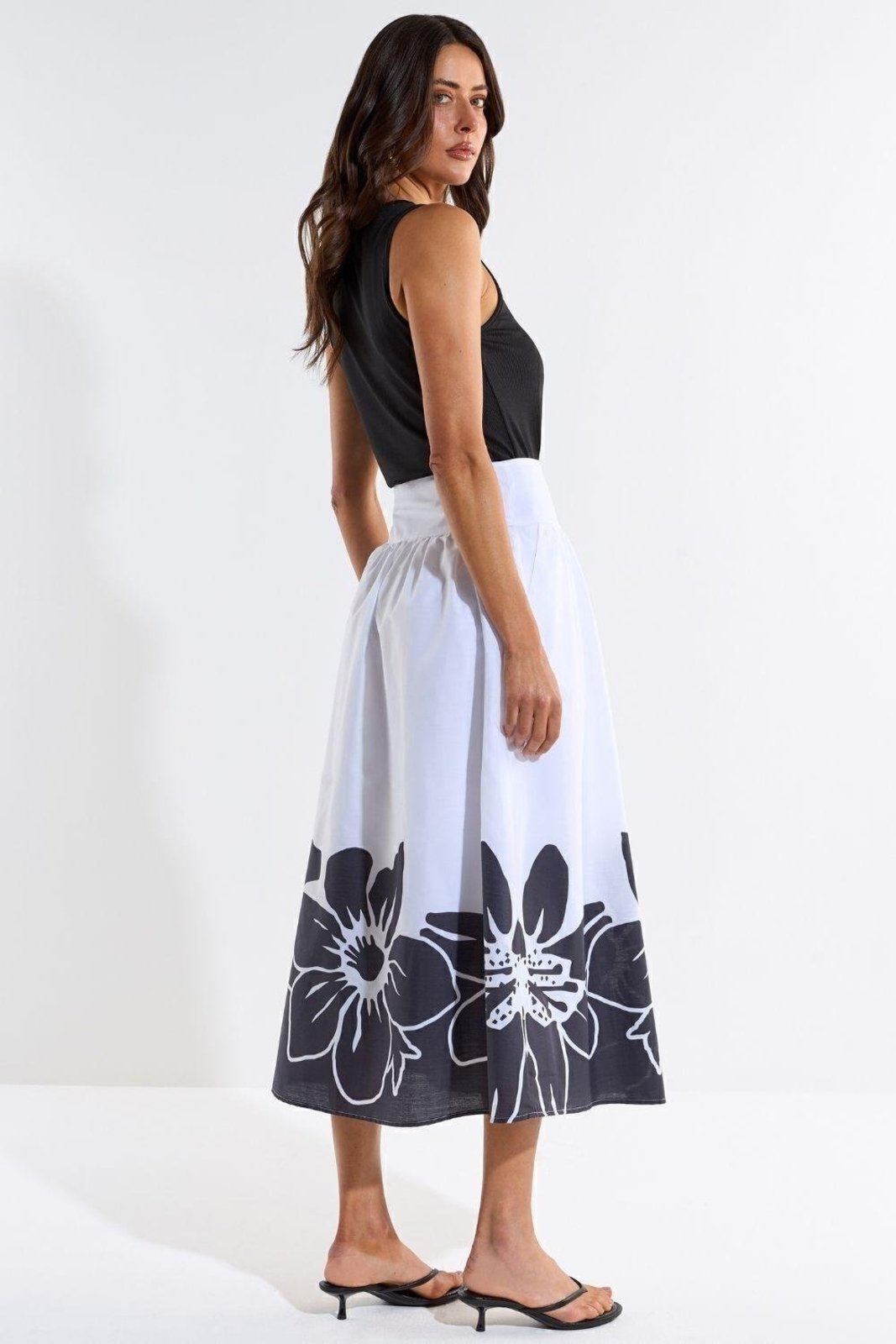 Saia Longa Com Estampa Local Ritmi Studio Branco