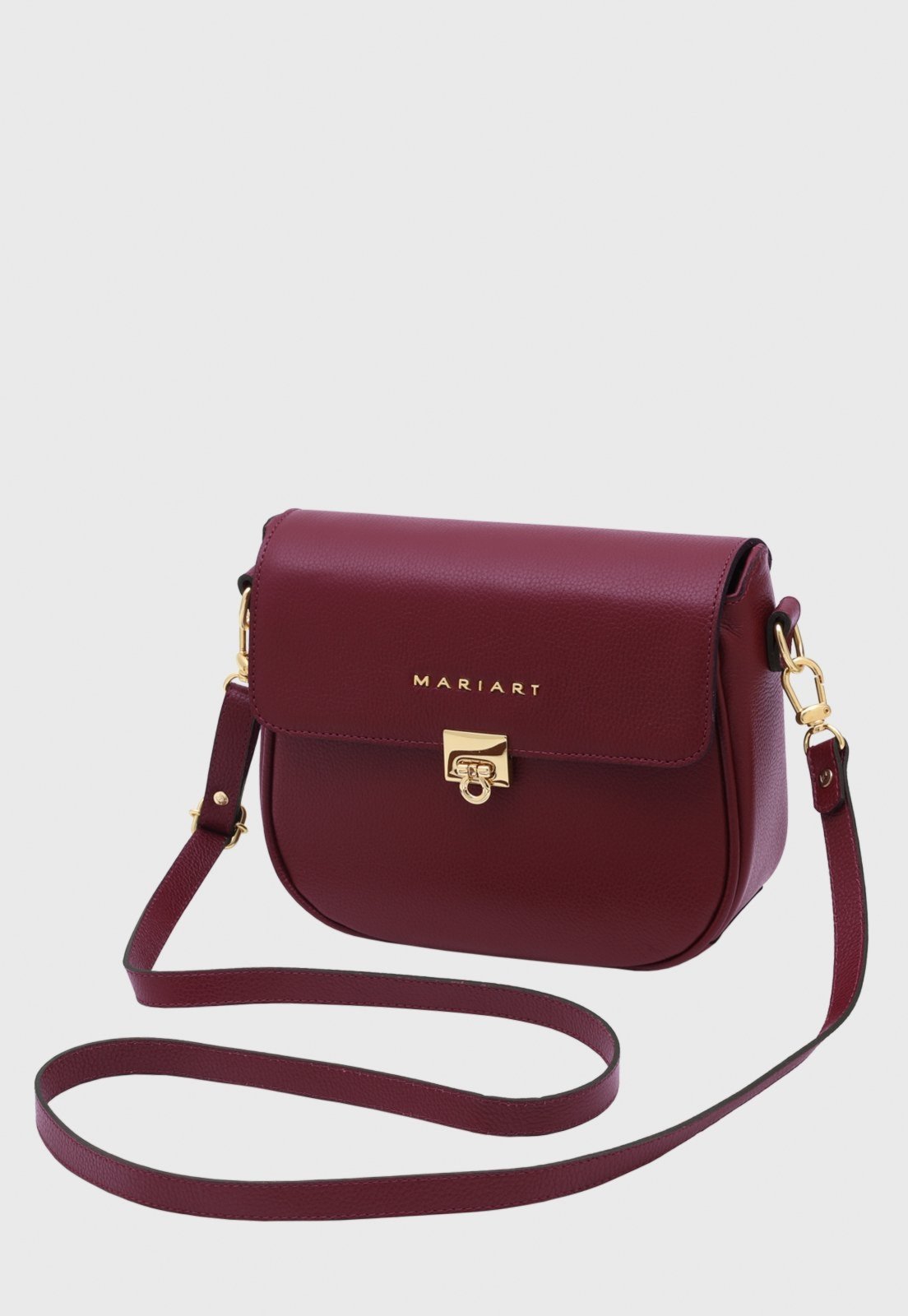 Bolsa de Couro Transversal Mariart Turmalina Rubi