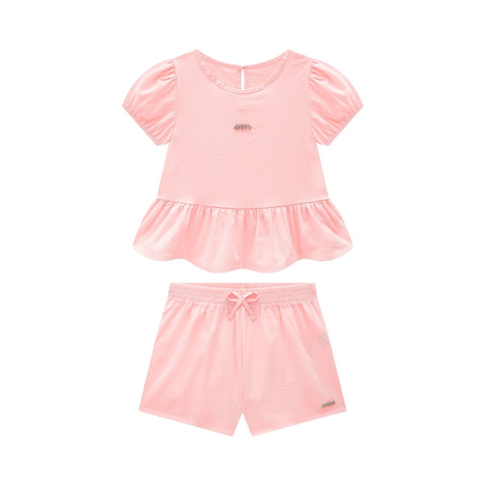 Infantil - Conjunto Feminino Batinha e Short em Anarruga