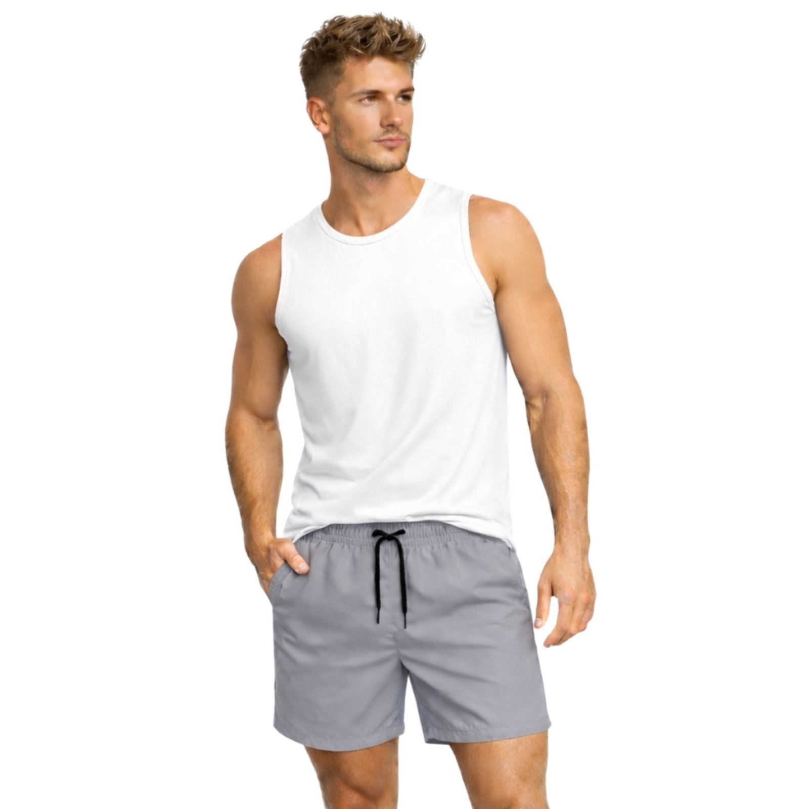 Conjunto Regata Algodão e Short Tactel Elastano