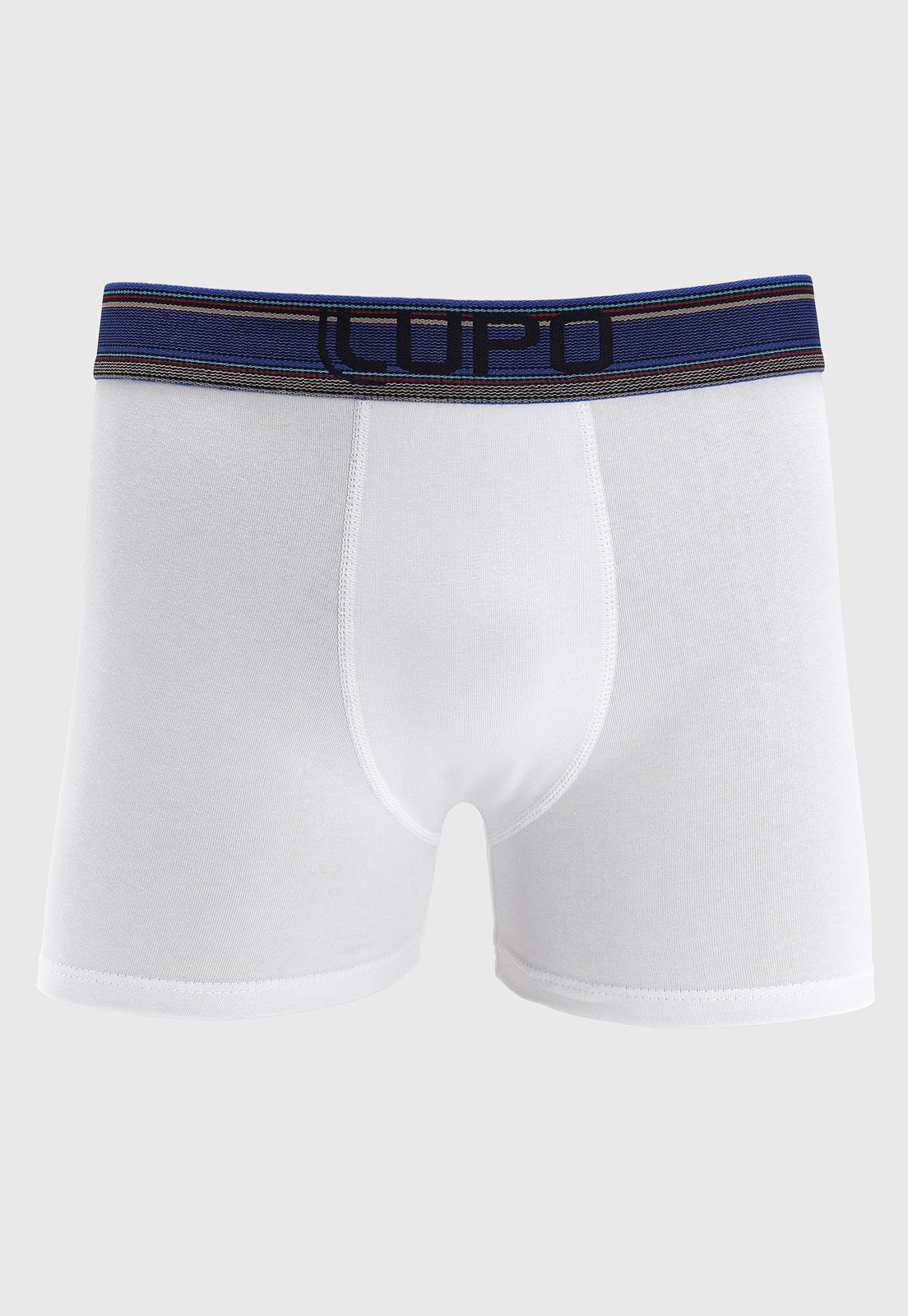Vista 3 Kit Cueca Boxer Masculina Lupo Algodão 10 Peças branco Lupo branco