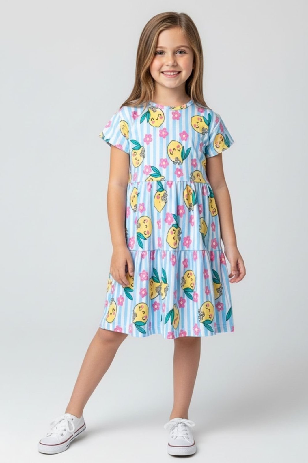 Vista 2 Infantil - Vestido Bem Vestir Feminino Limão azul BEM VESTIR azul