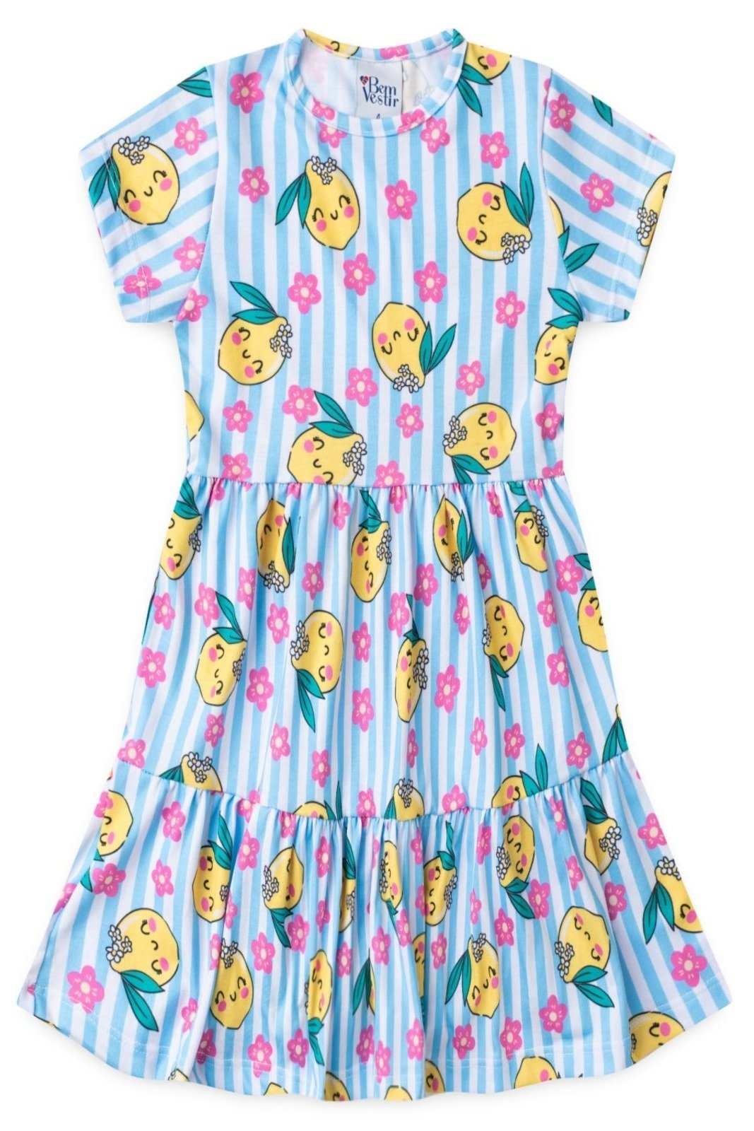 Vista 3 Infantil - Vestido Bem Vestir Feminino Limão azul BEM VESTIR azul