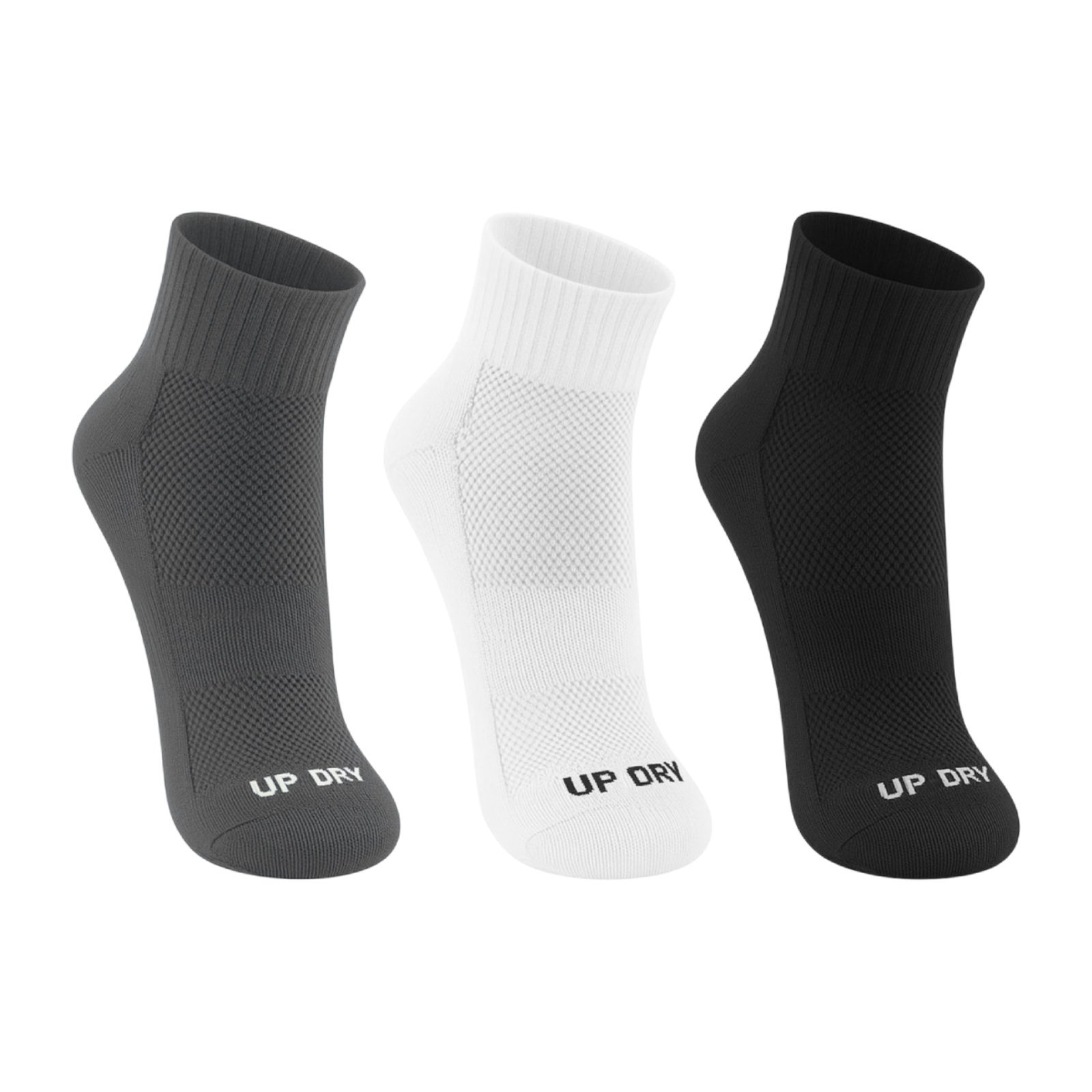 Kit 3 Pares Meia Esportiva Up Dry Anti Bolha Cano Médio Corrida Bike Ciclismo Caminhada Academia