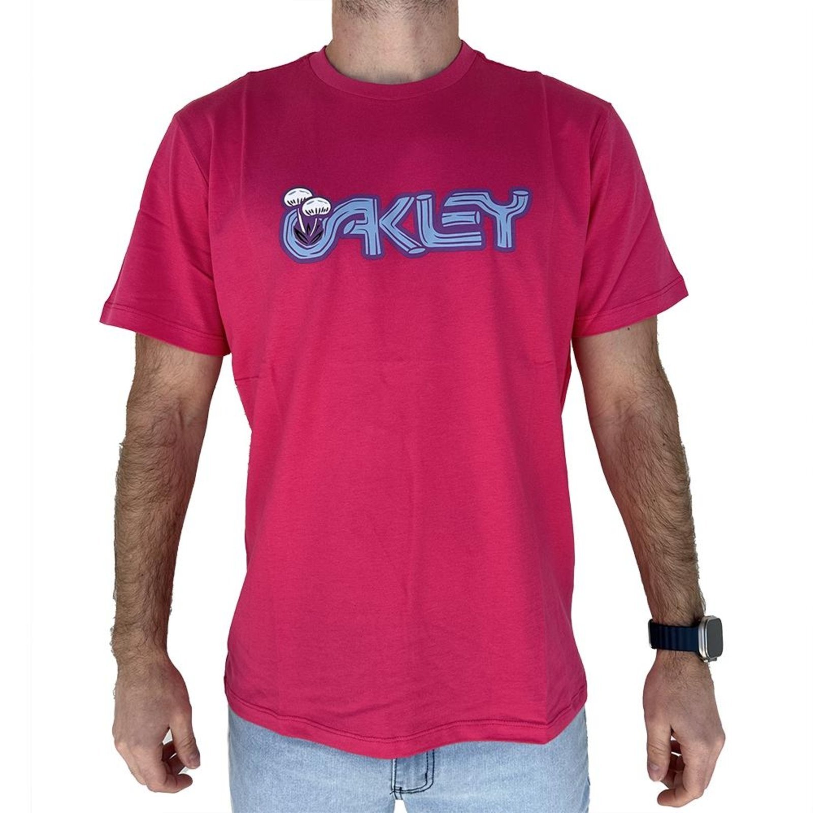 Camiseta Oakley Mushrrom Logo WT24 Masculina Neon Pink