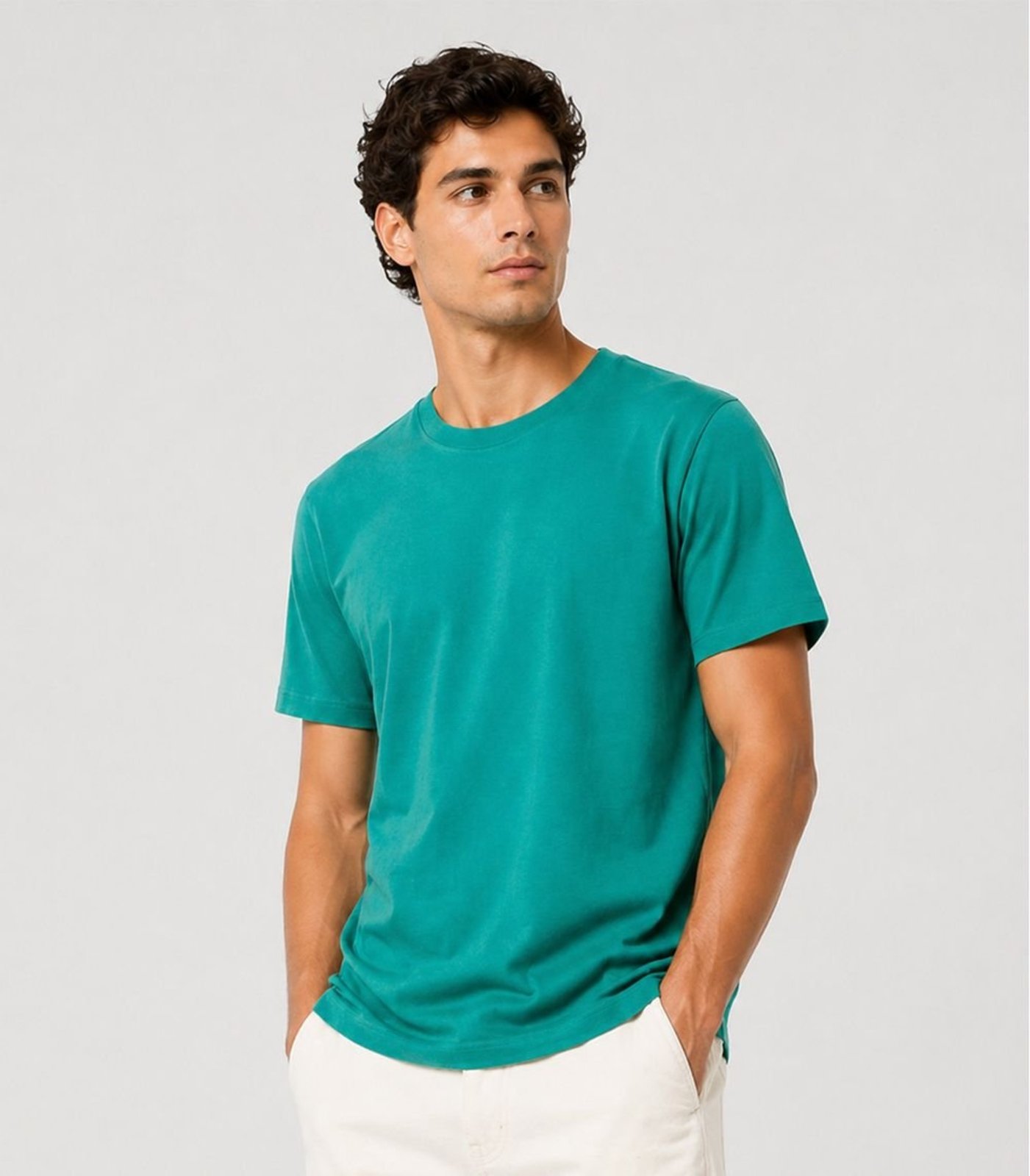 Camiseta Masculina Plus Size Lisa Select Verde