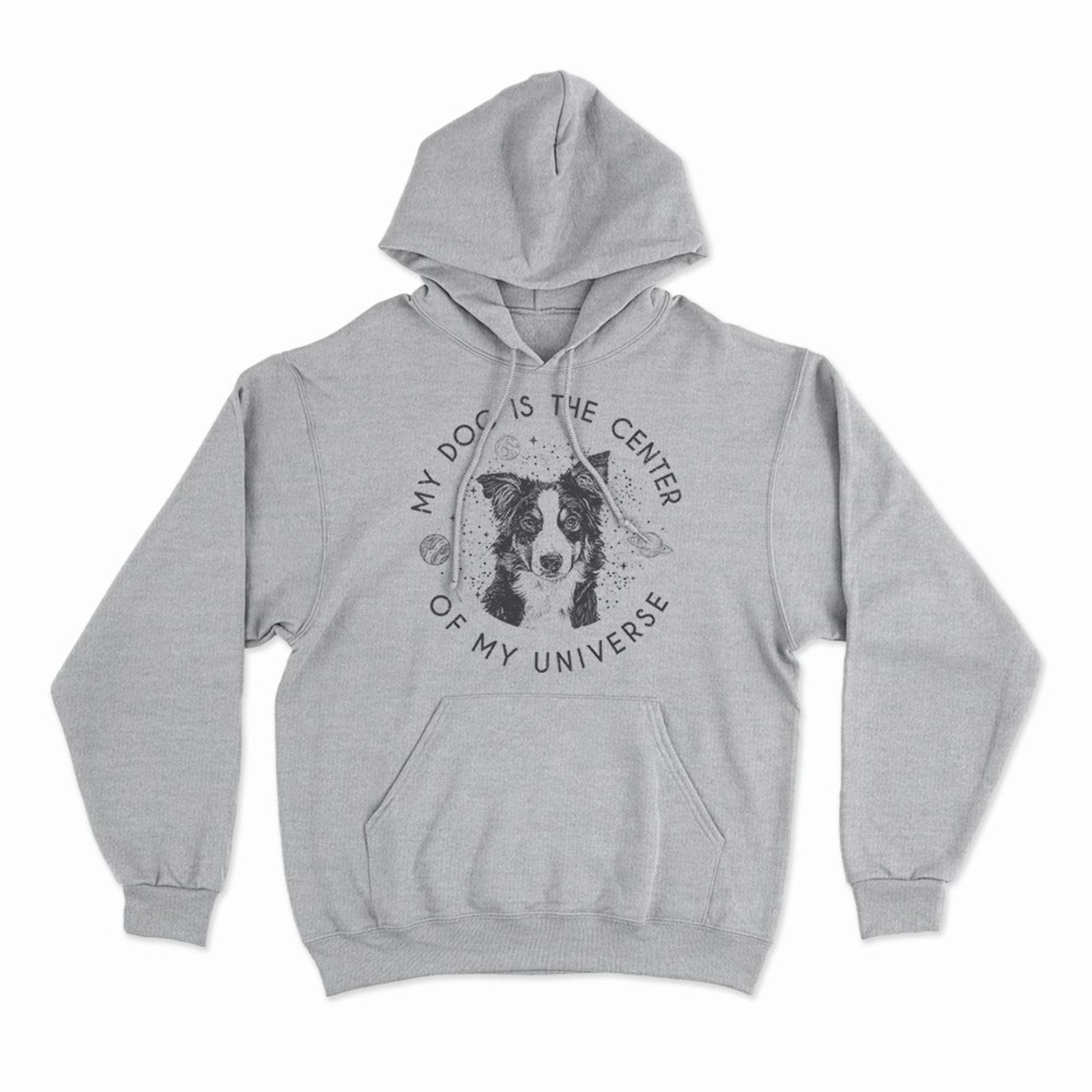 Moletom Com Capuz Center Of My Universe - Mescla Cinza - Casual - Studio Geek