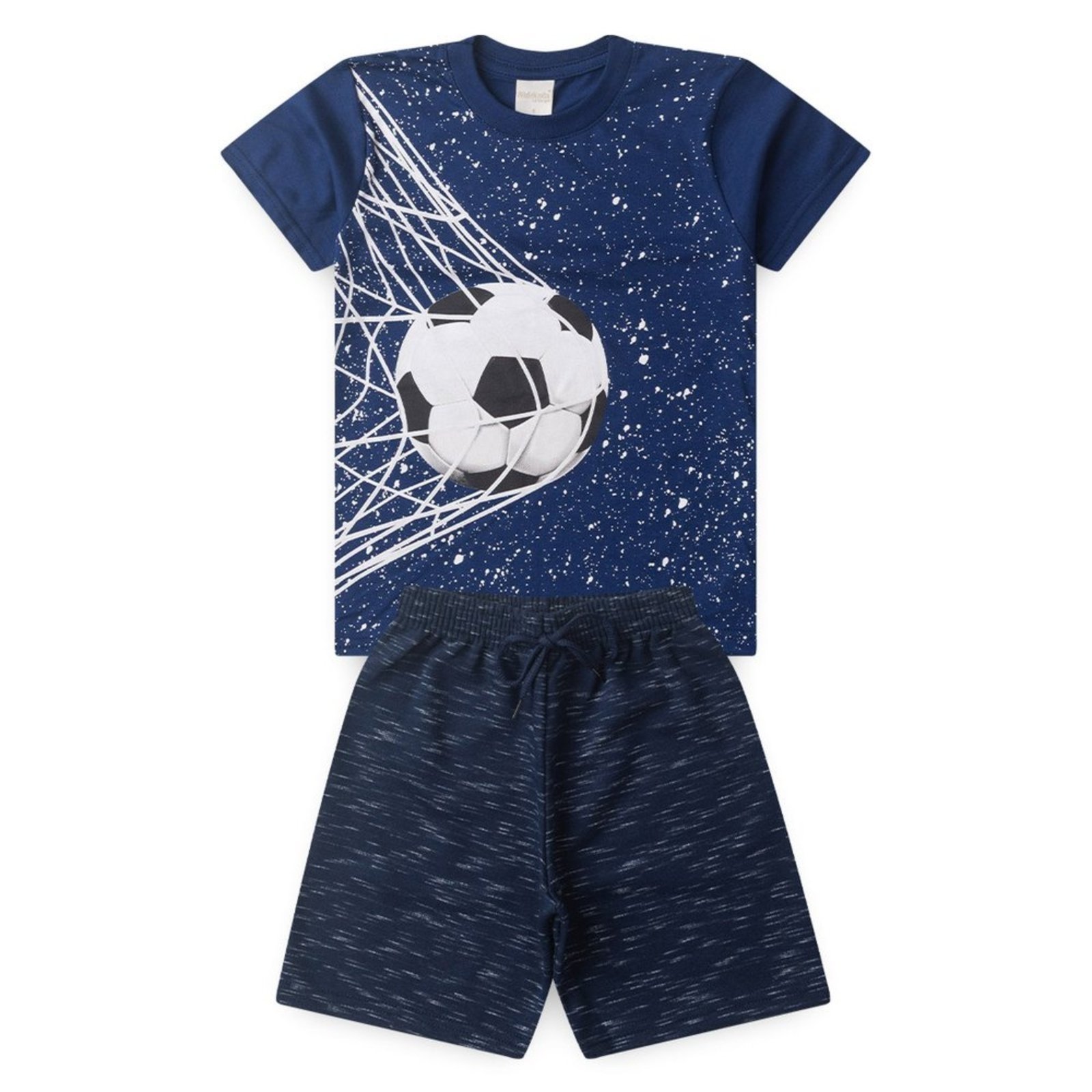 Vista 3 Infantil - Conjunto Molekada Verão Menino Marinho Camiseta e Bermuda Bola no Gol azul Molekada azul