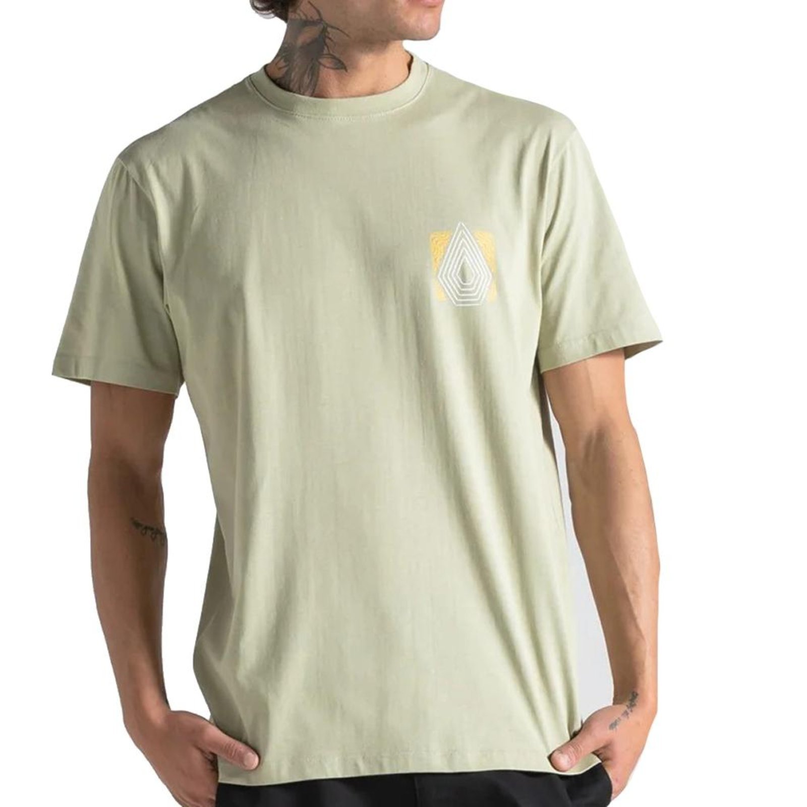 Camiseta Volcom Plated SM26 Masculina Verde Claro