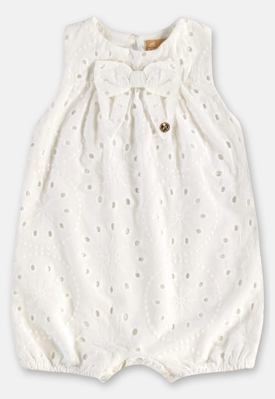 Infantil - Macaquinho Regata Laise Laço Up Baby Branco
